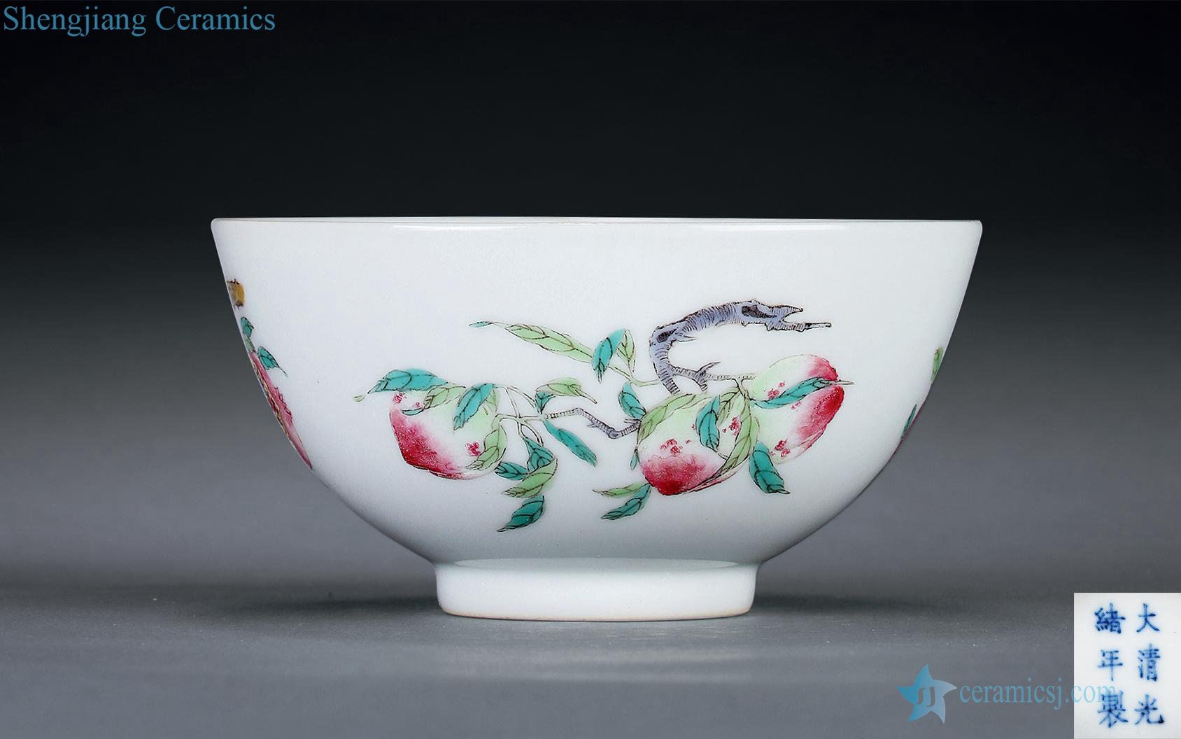 Pastel reign of qing emperor guangxu sanduo green-splashed bowls