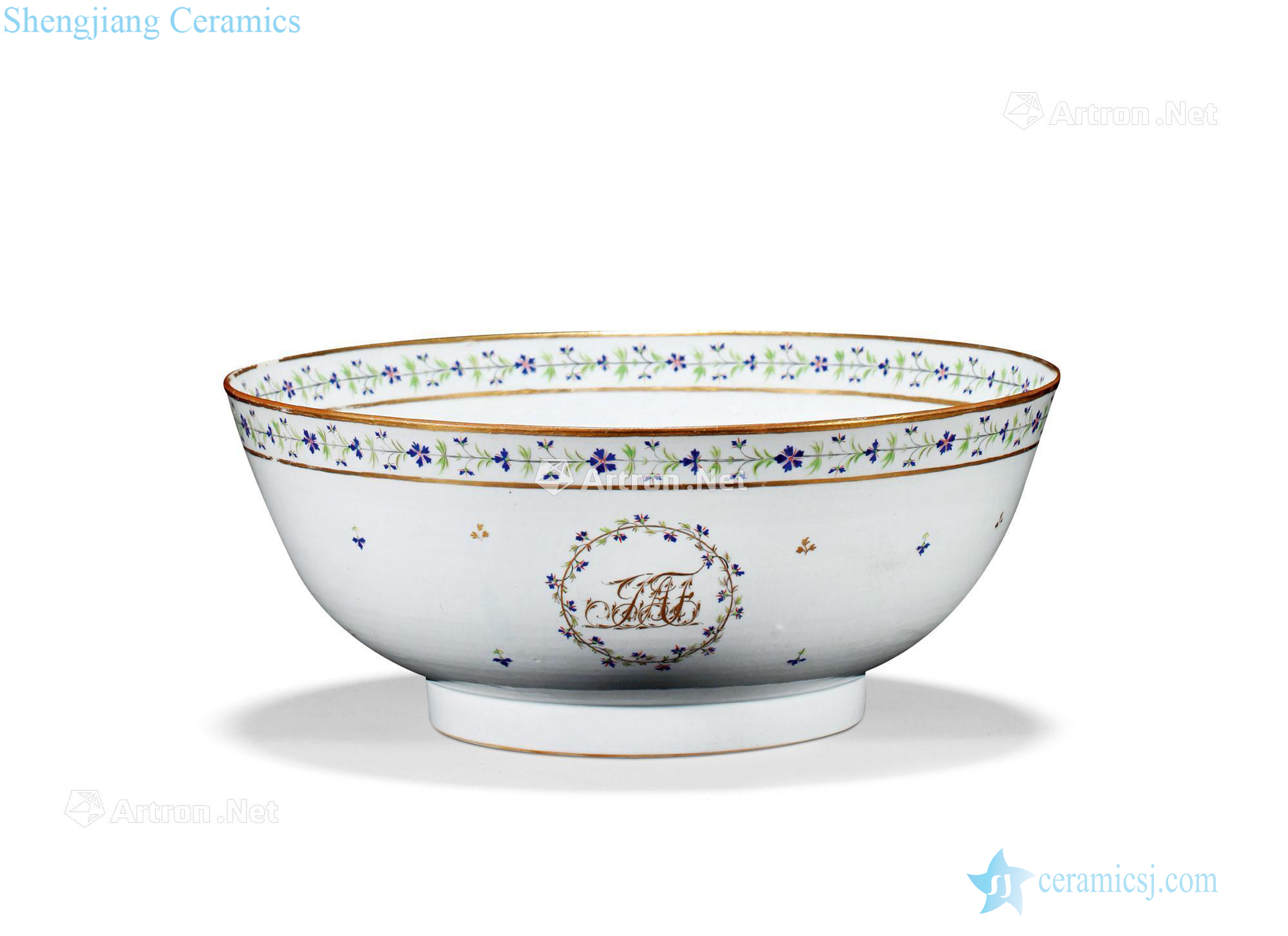 Qing qianlong enamel badges flower paint big bowl