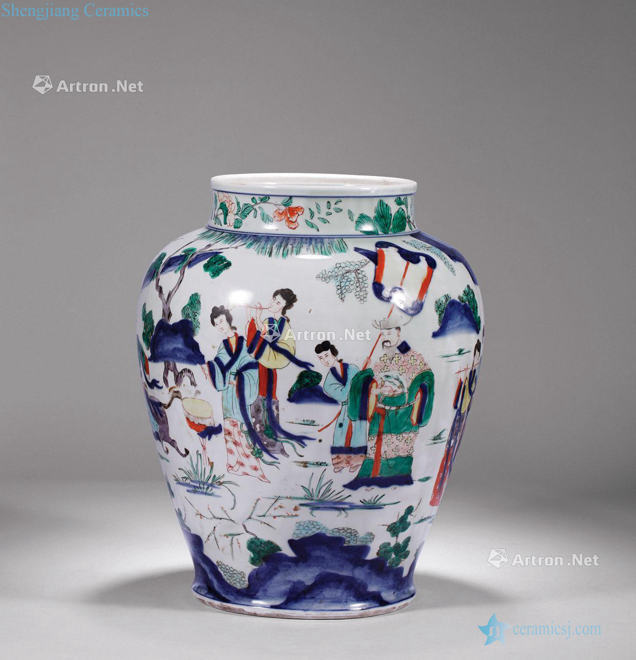 The qing emperor kangxi Stories of blue and white color big cans