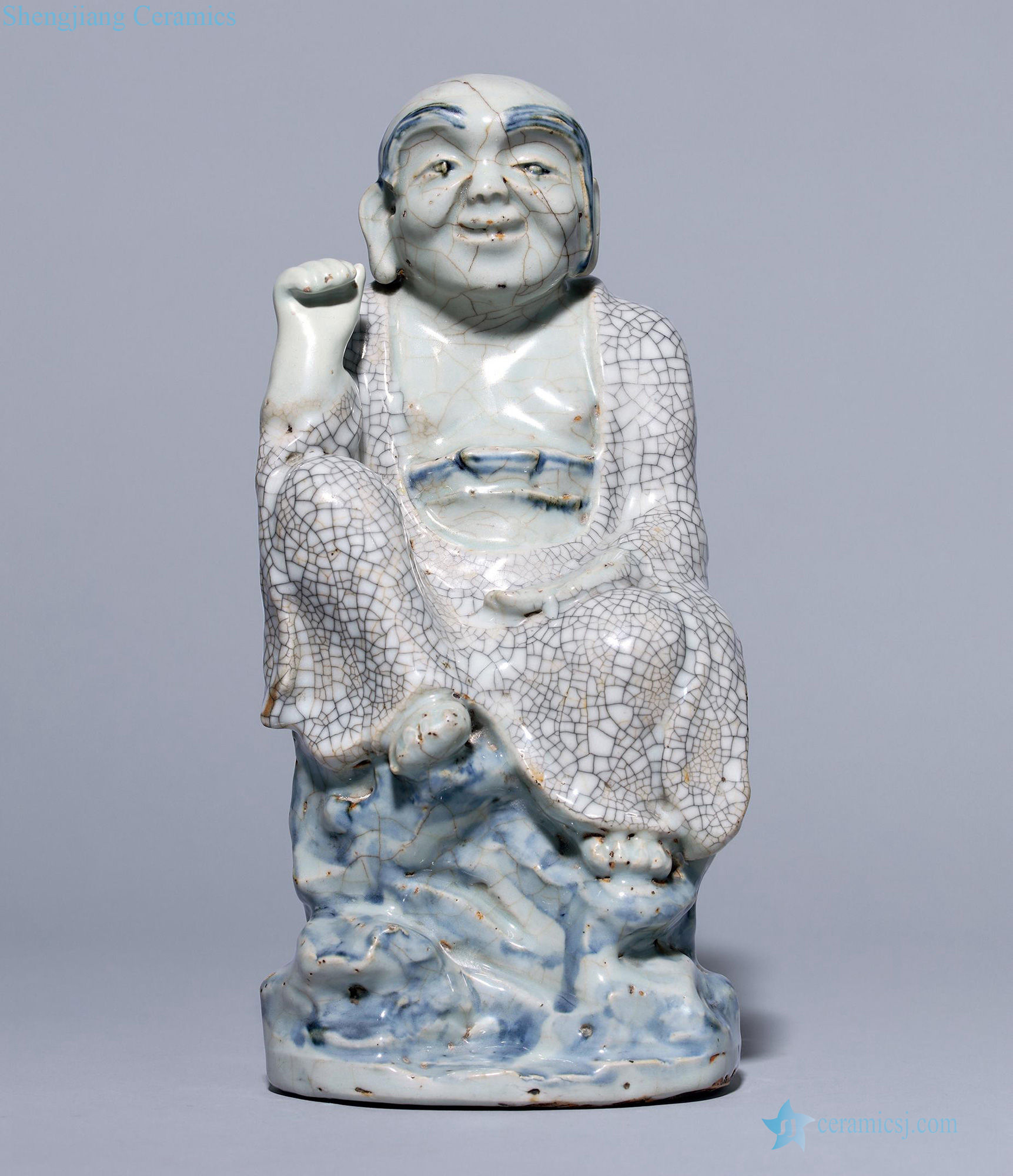 Ming dynasty The elder brother of the glaze blue and white porcelain long ocean's eyebrows