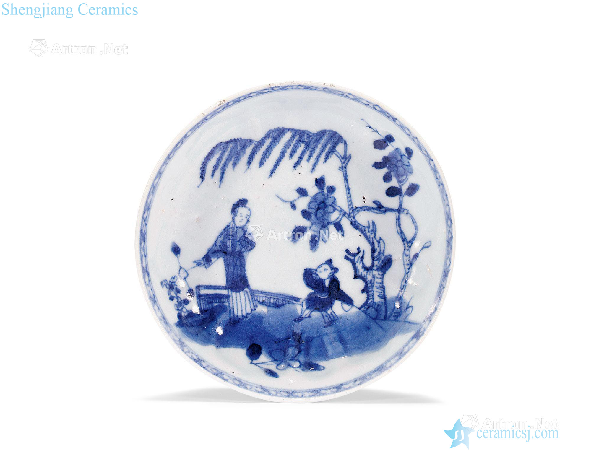 In the early qing Blue and white ladies YingXiWen dab