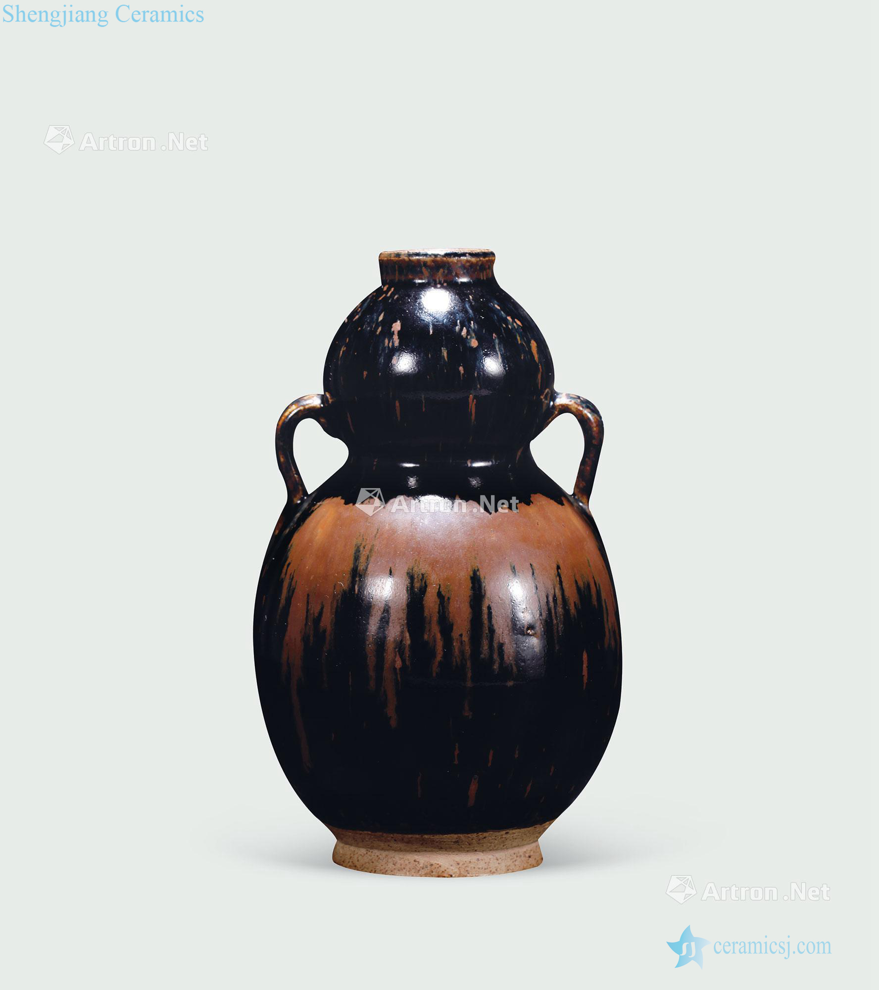 Ming The black glaze kiln gourd bottle