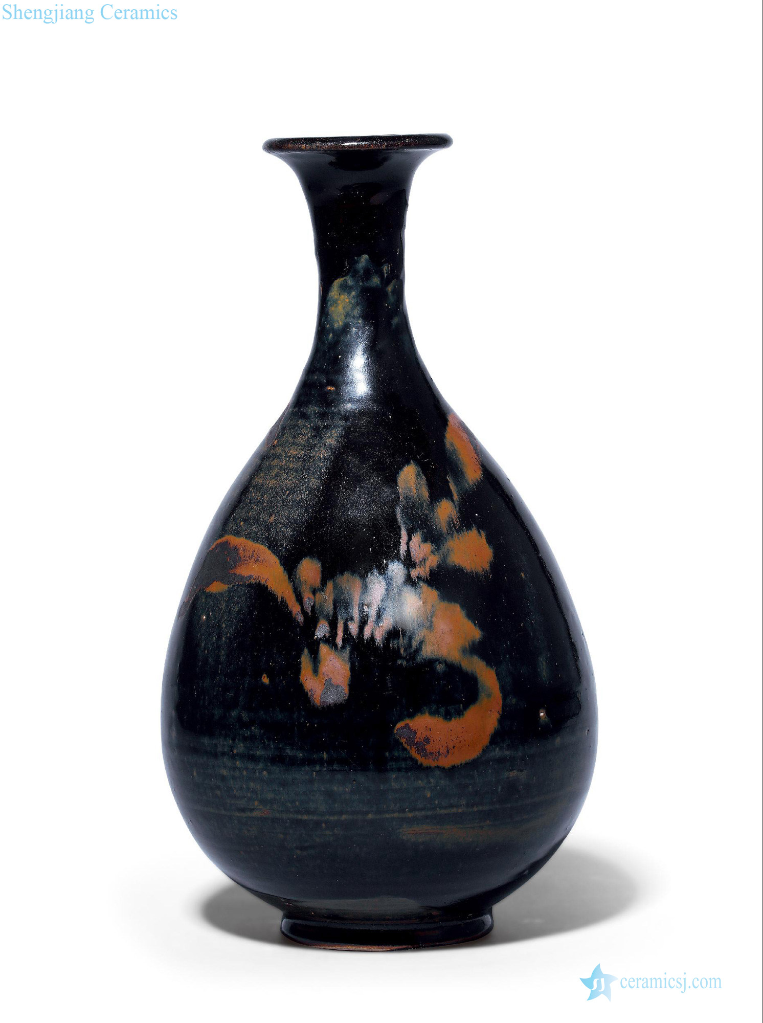 Ming The black glaze okho spring rust flowers