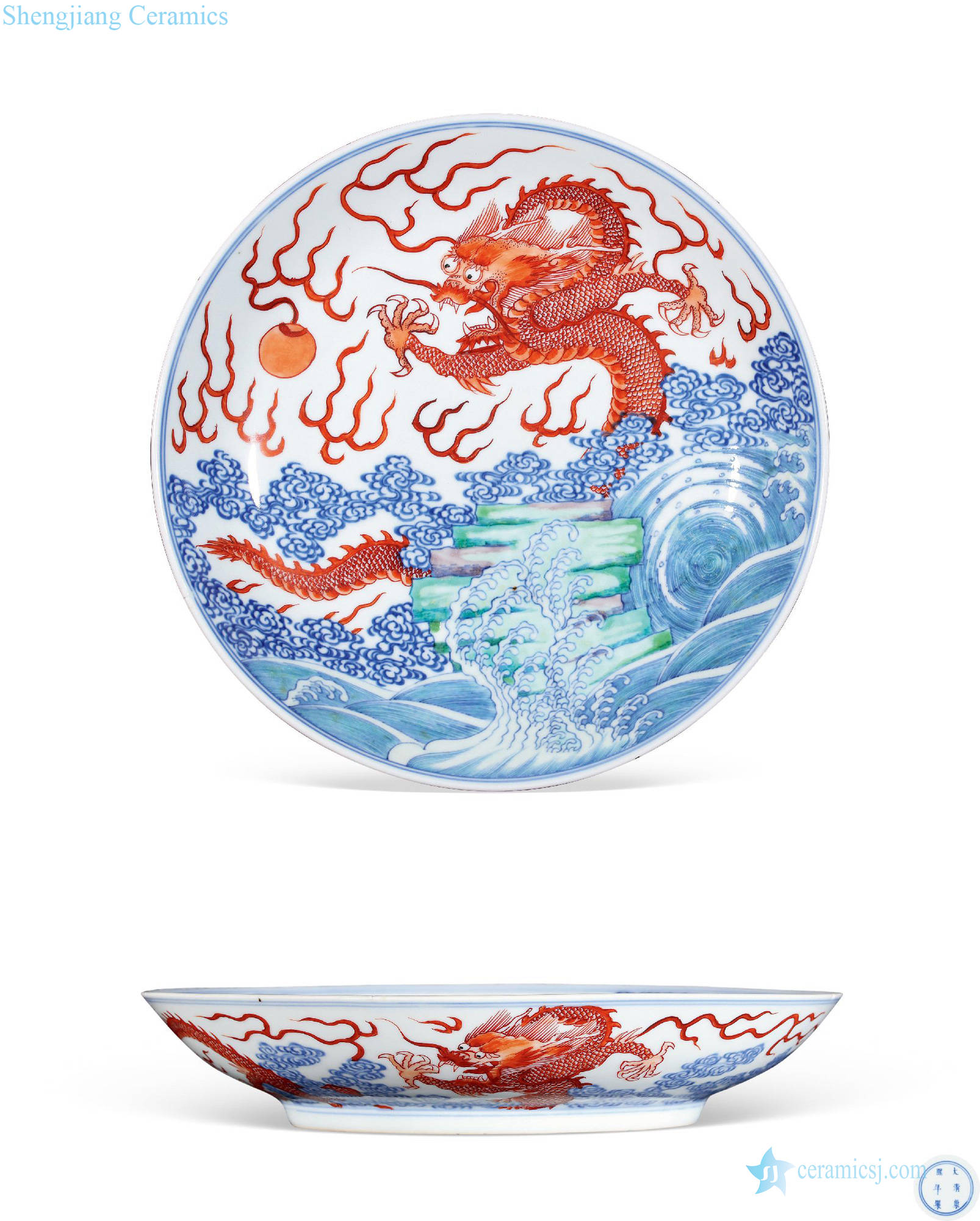 Colour the sea dragon fights of the reign of emperor kangxi