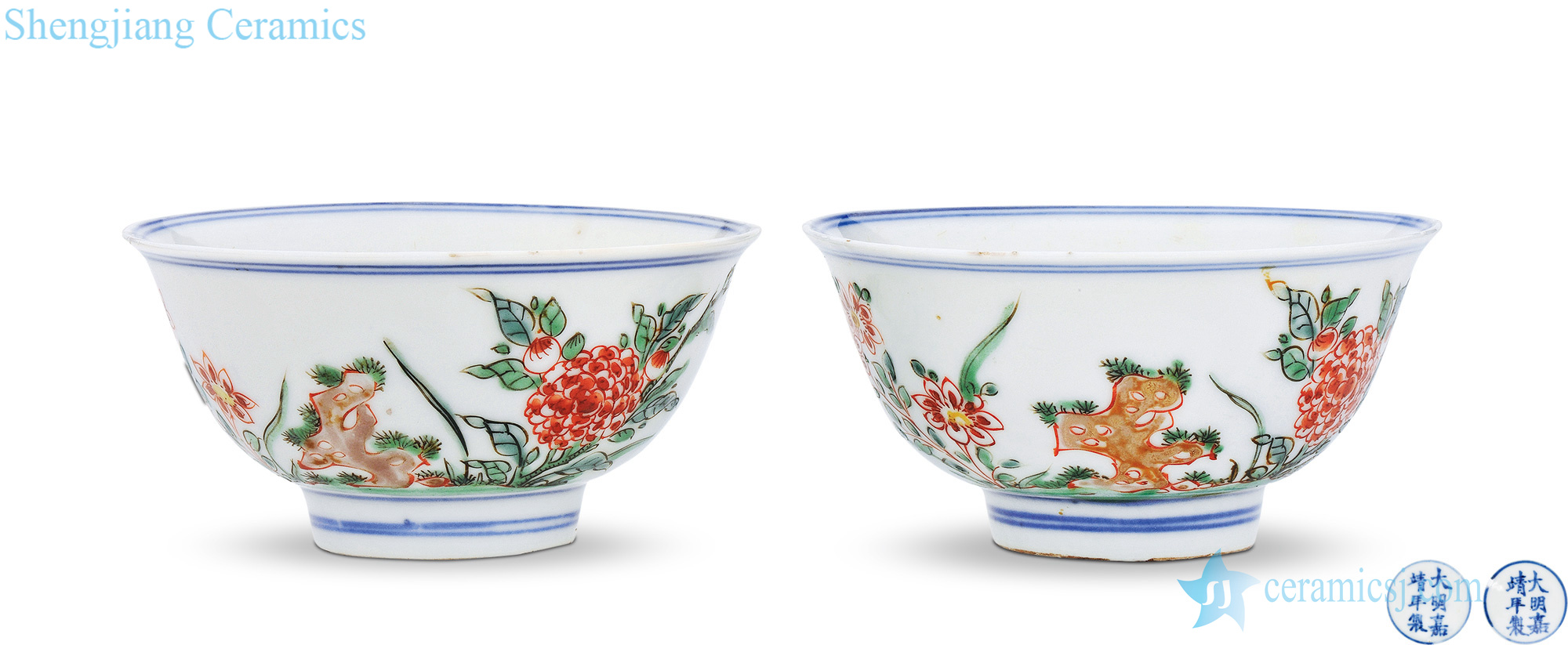 The qing emperor kangxi Colorful flowers and birds grain cup (a)