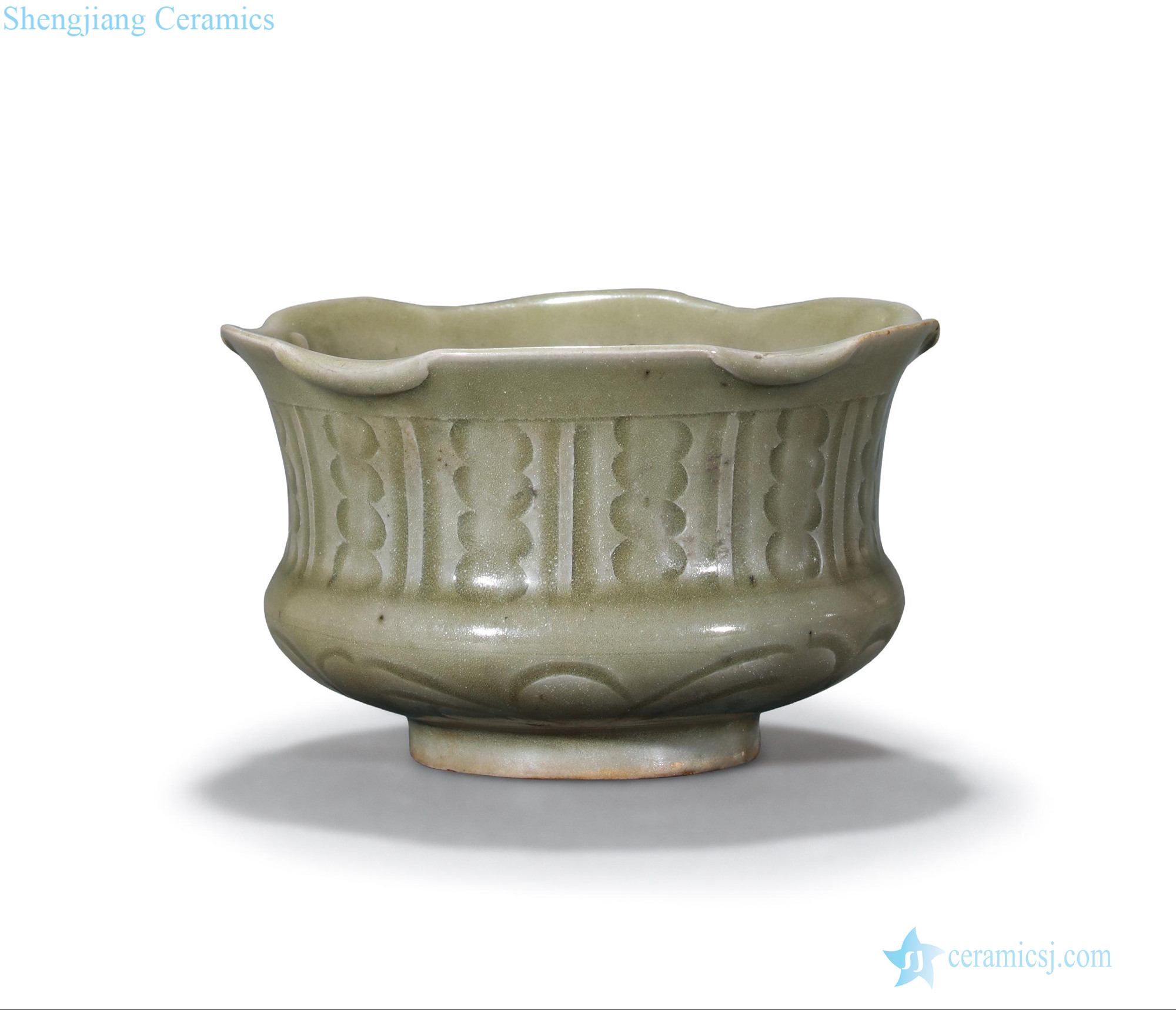 yuan Yao state kiln carved carved in grain flowers sac mouth