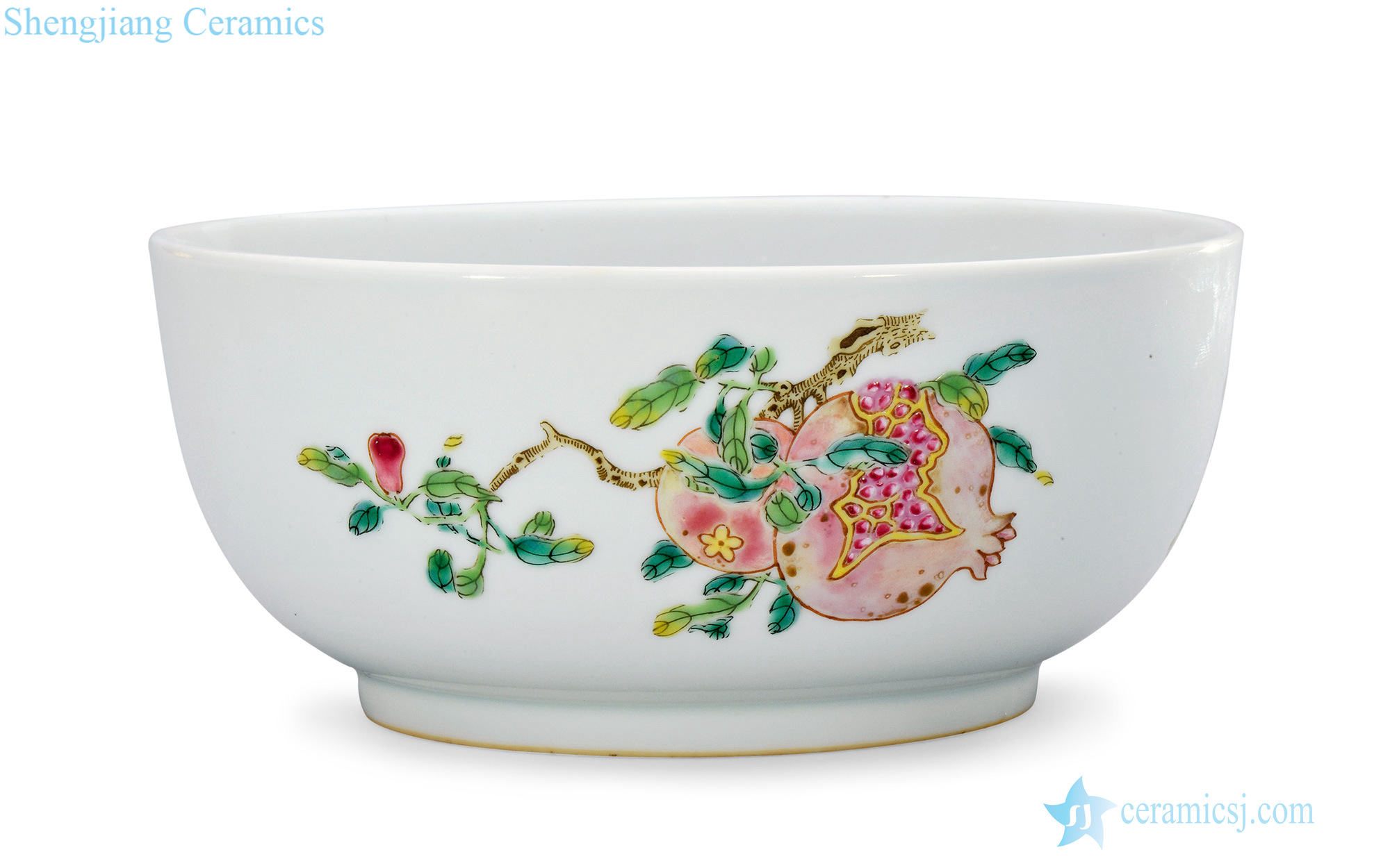 Qing qianlong pastel sanduo grain pier bowl