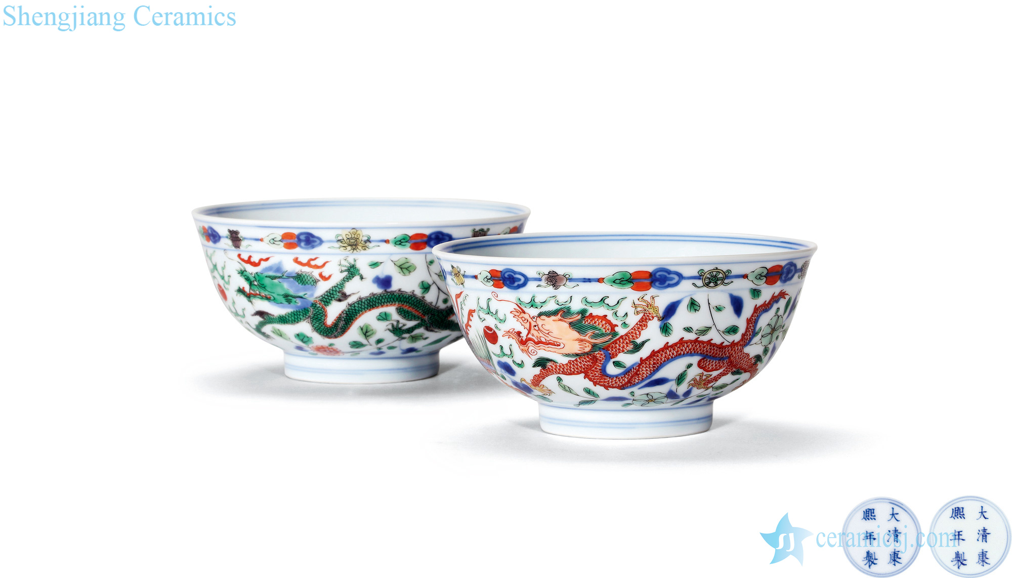The qing emperor kangxi Colorful longfeng ChengXiang bowl (a)