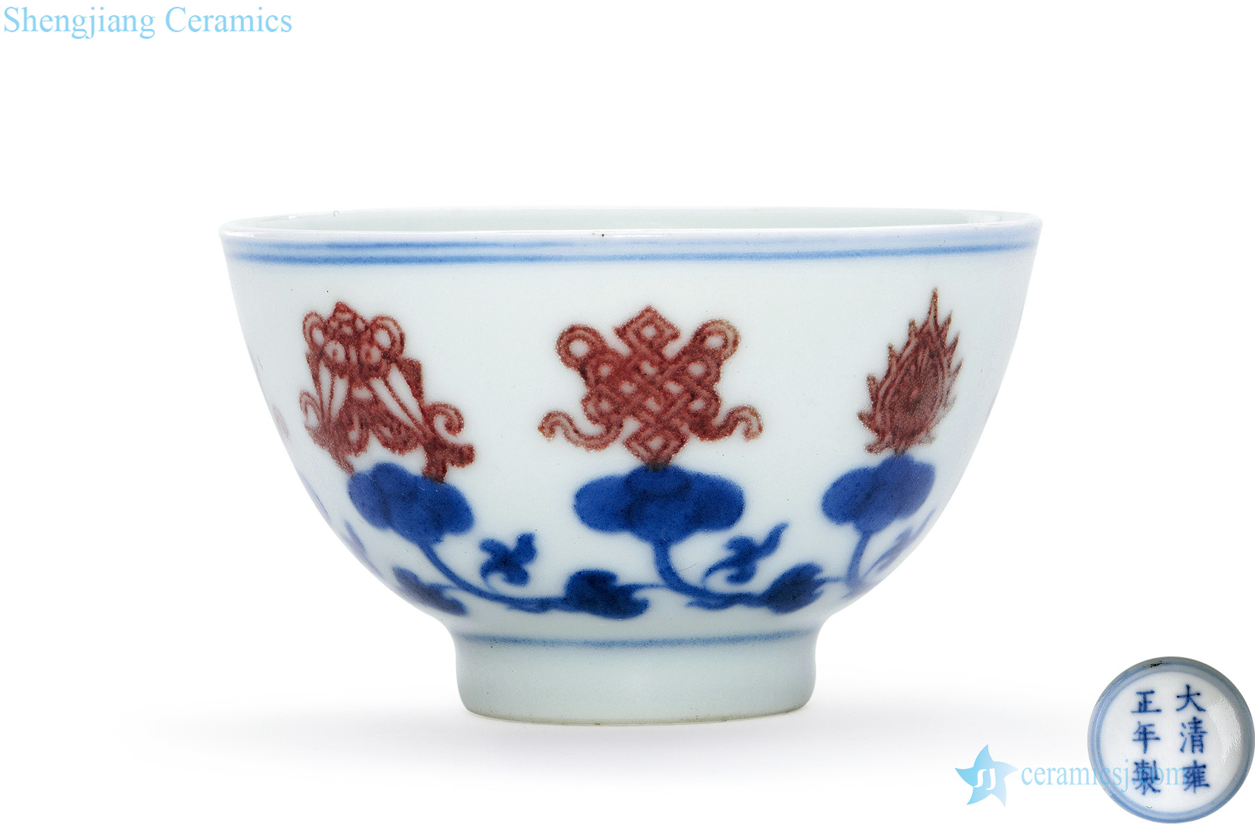 Qing yongzheng blue-and-white youligong sweet grain and small cup