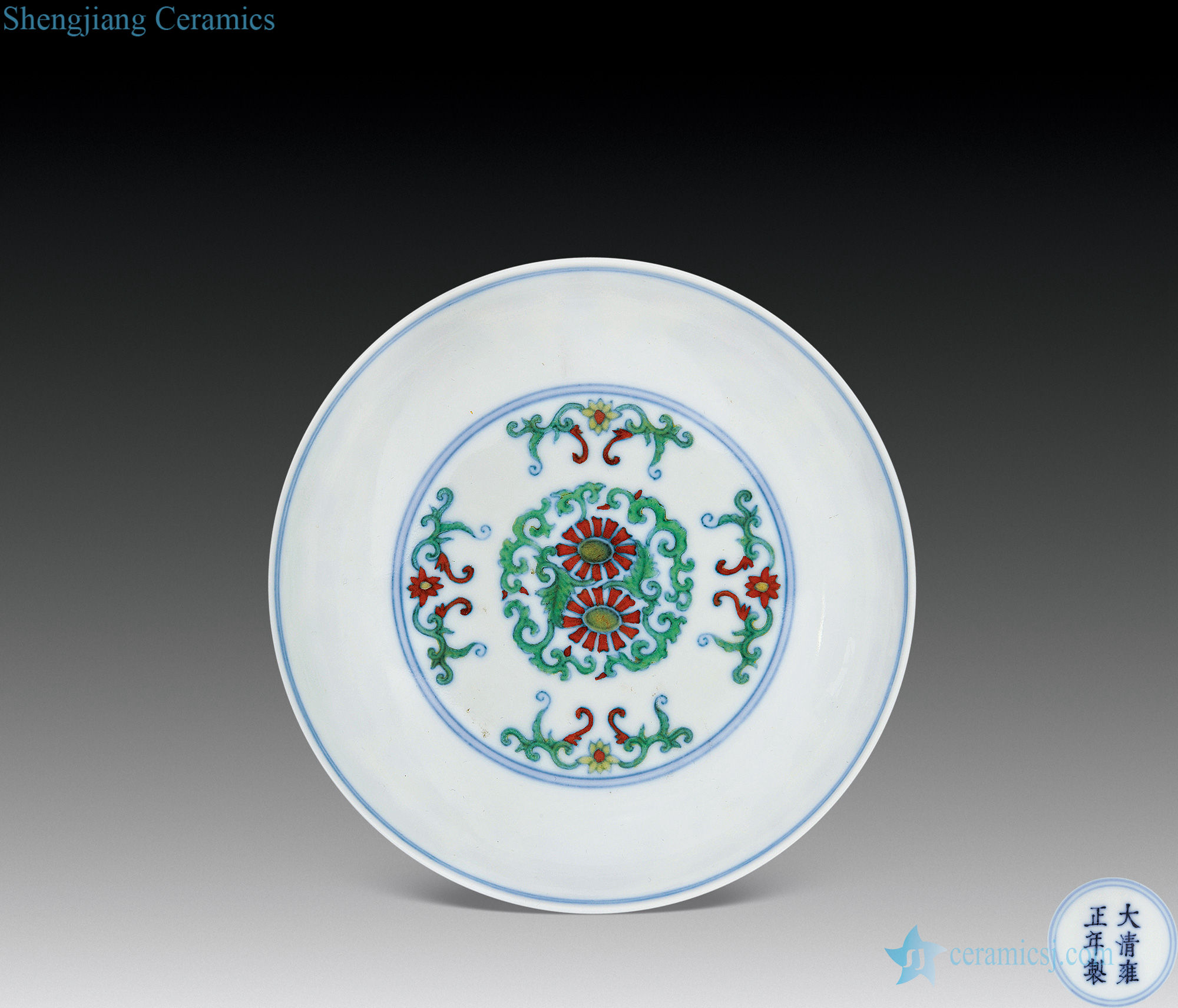 Qing yongzheng dou CaiTuan pattern plate