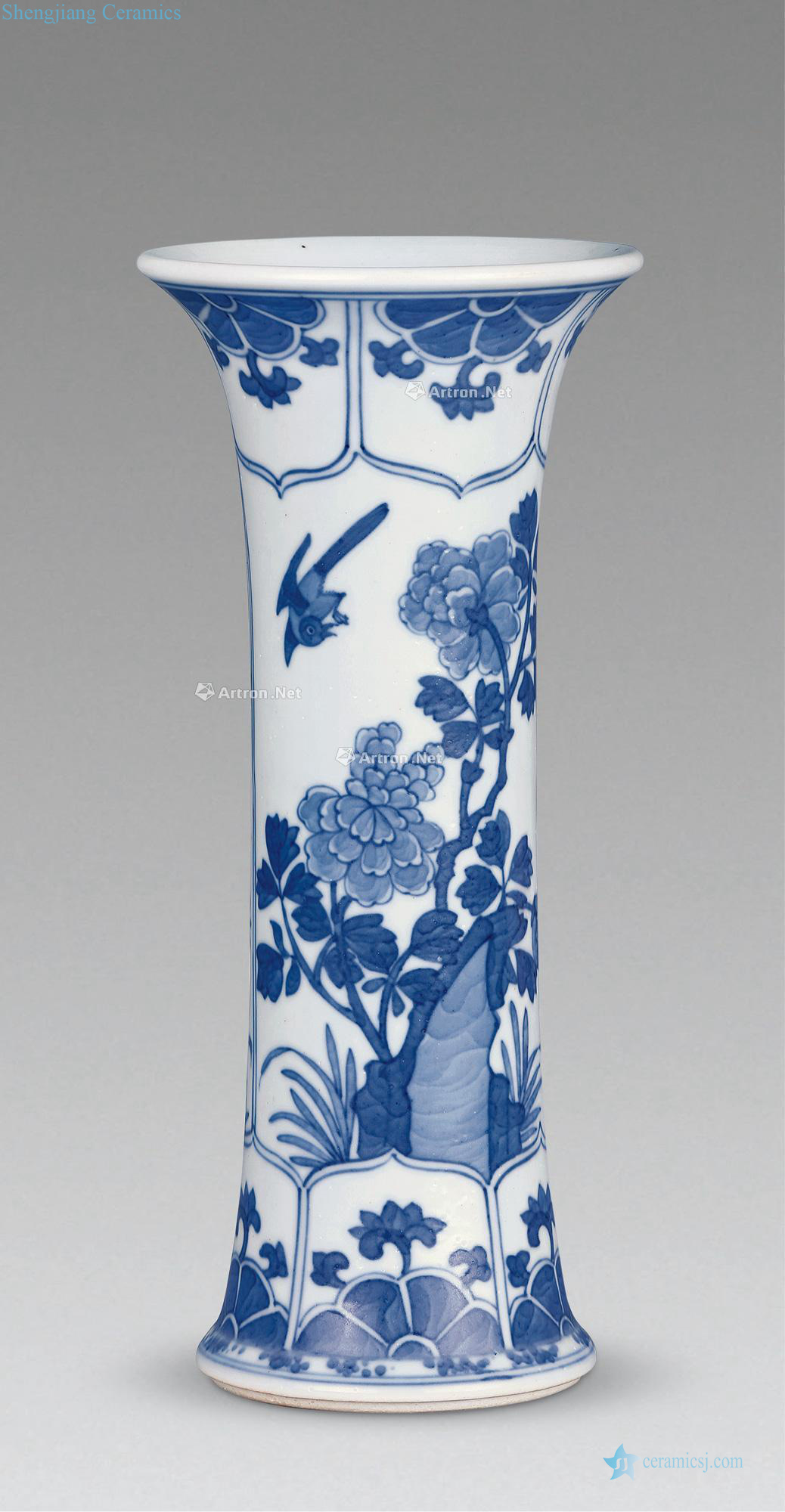 The qing emperor kangxi flower grain flower vase with (a)
