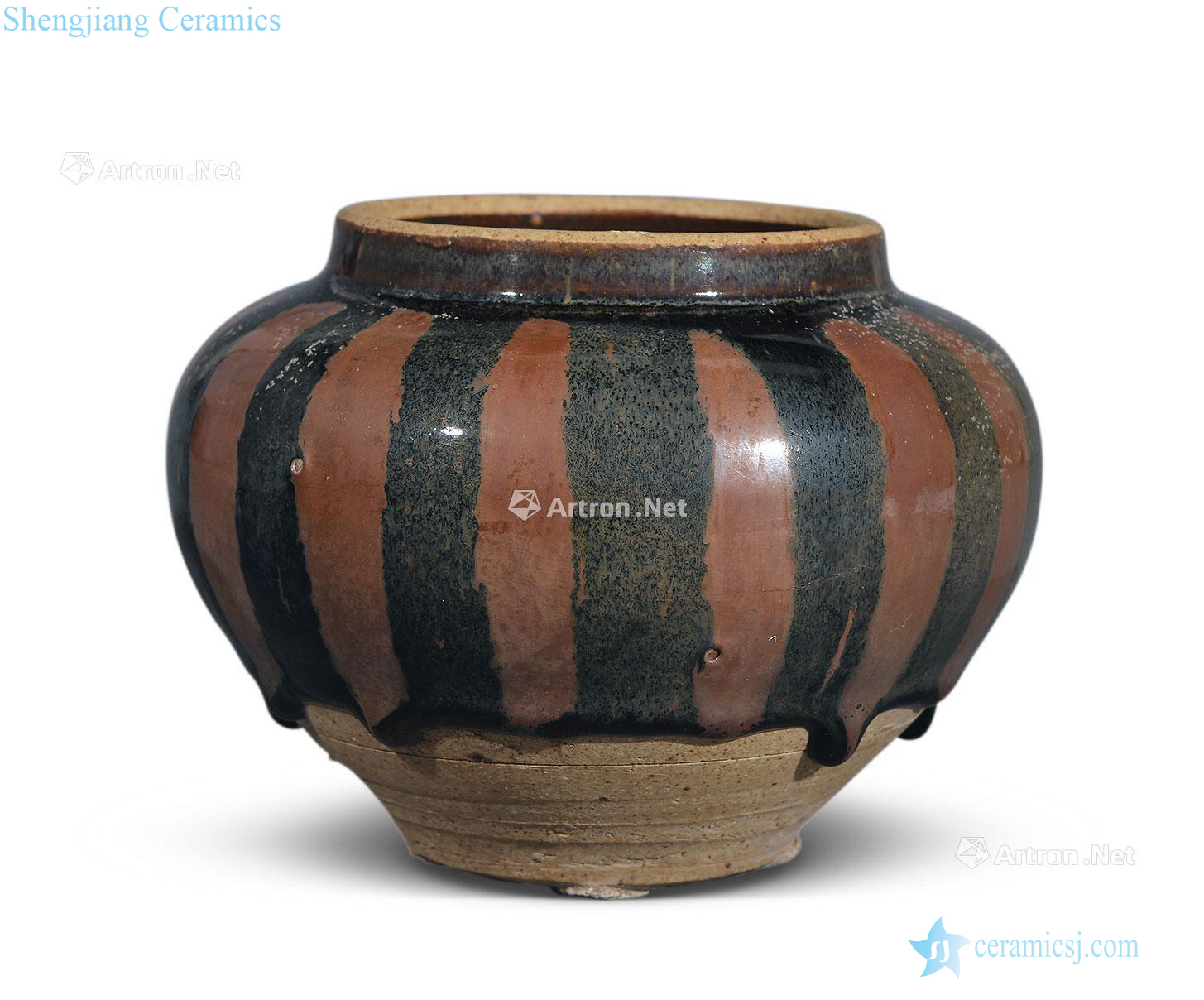 Ming The black glaze paint with rust flower pot