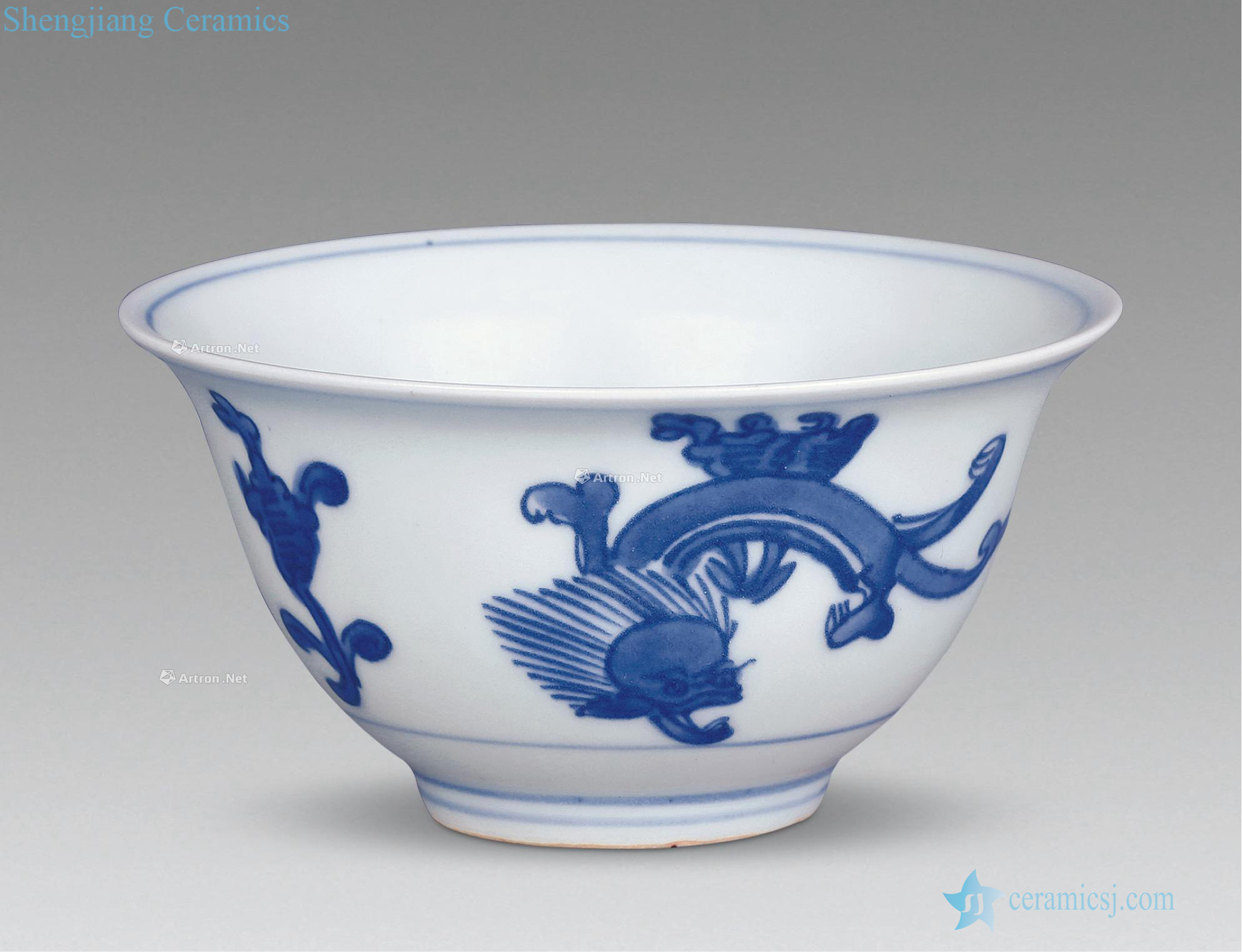 Qing yongzheng blue-and-white longnu lamp (a)
