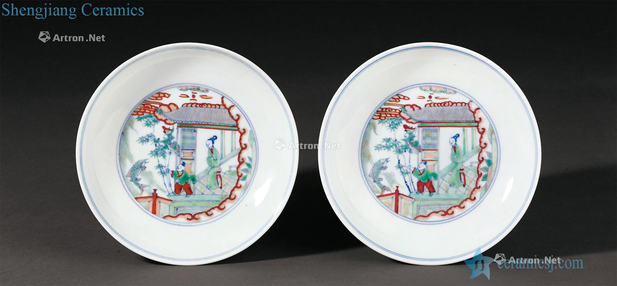 The qing emperor kangxi bucket color figure lady baby play plate (a)