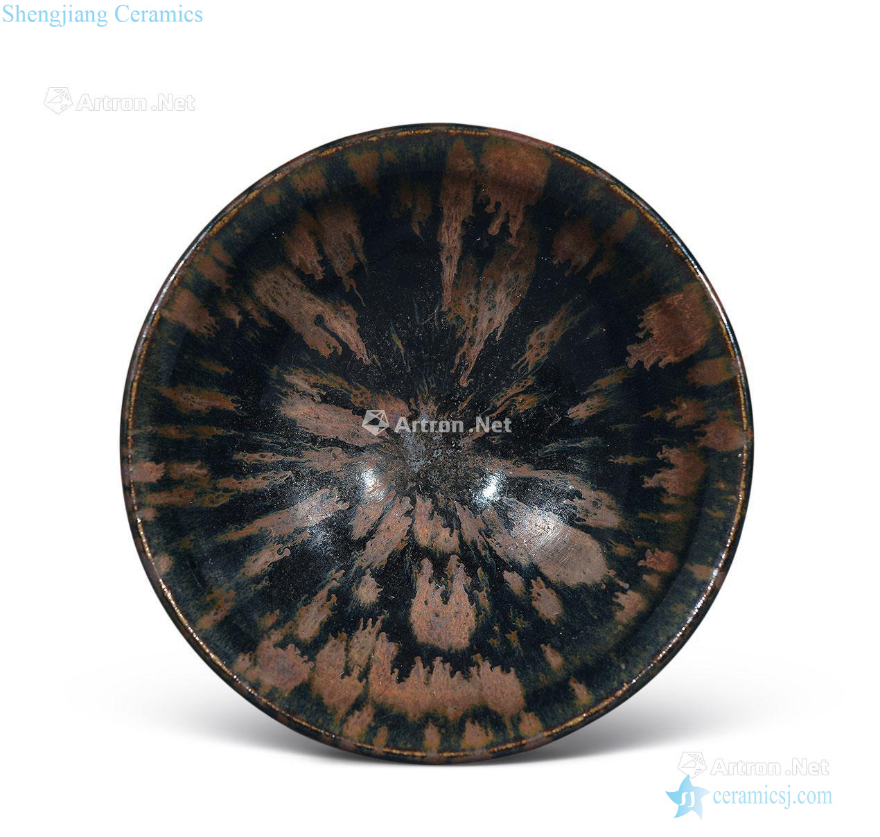 Ming The black glaze paint with rust flower bowls
