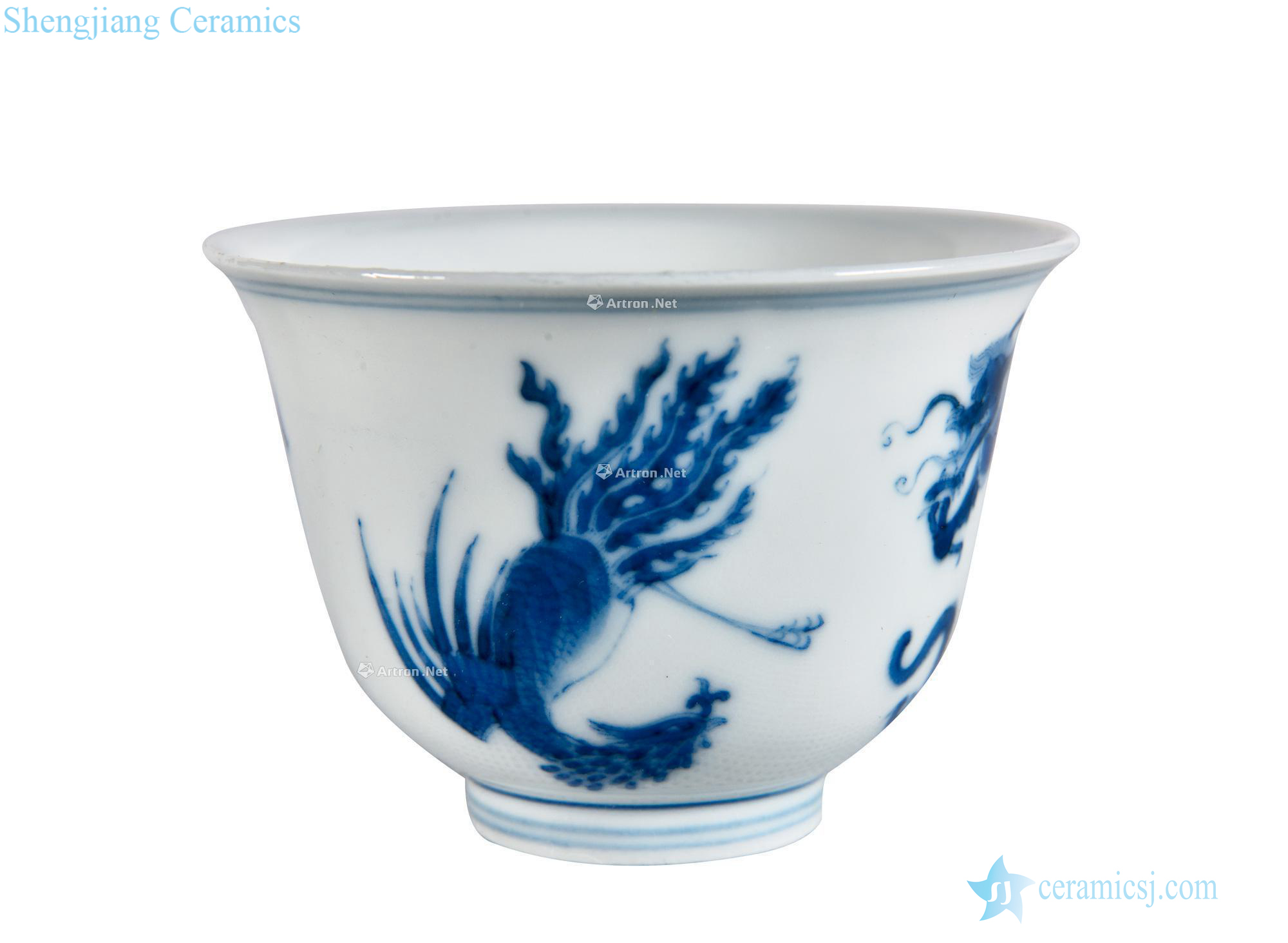 qing Blue and white longfeng grain cup