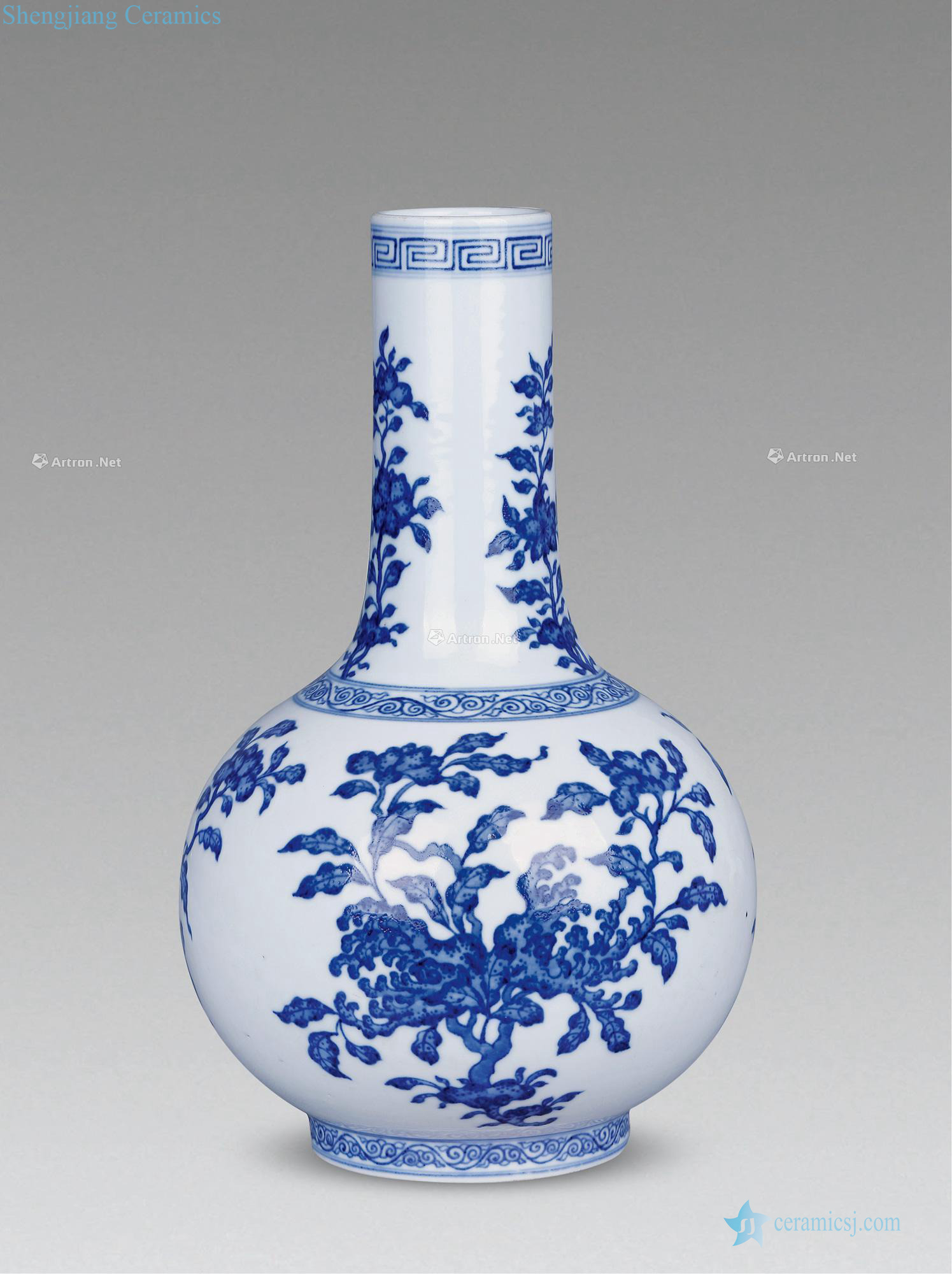The late qing dynasty imitation jintong blue-and-white sanduo tree (a)