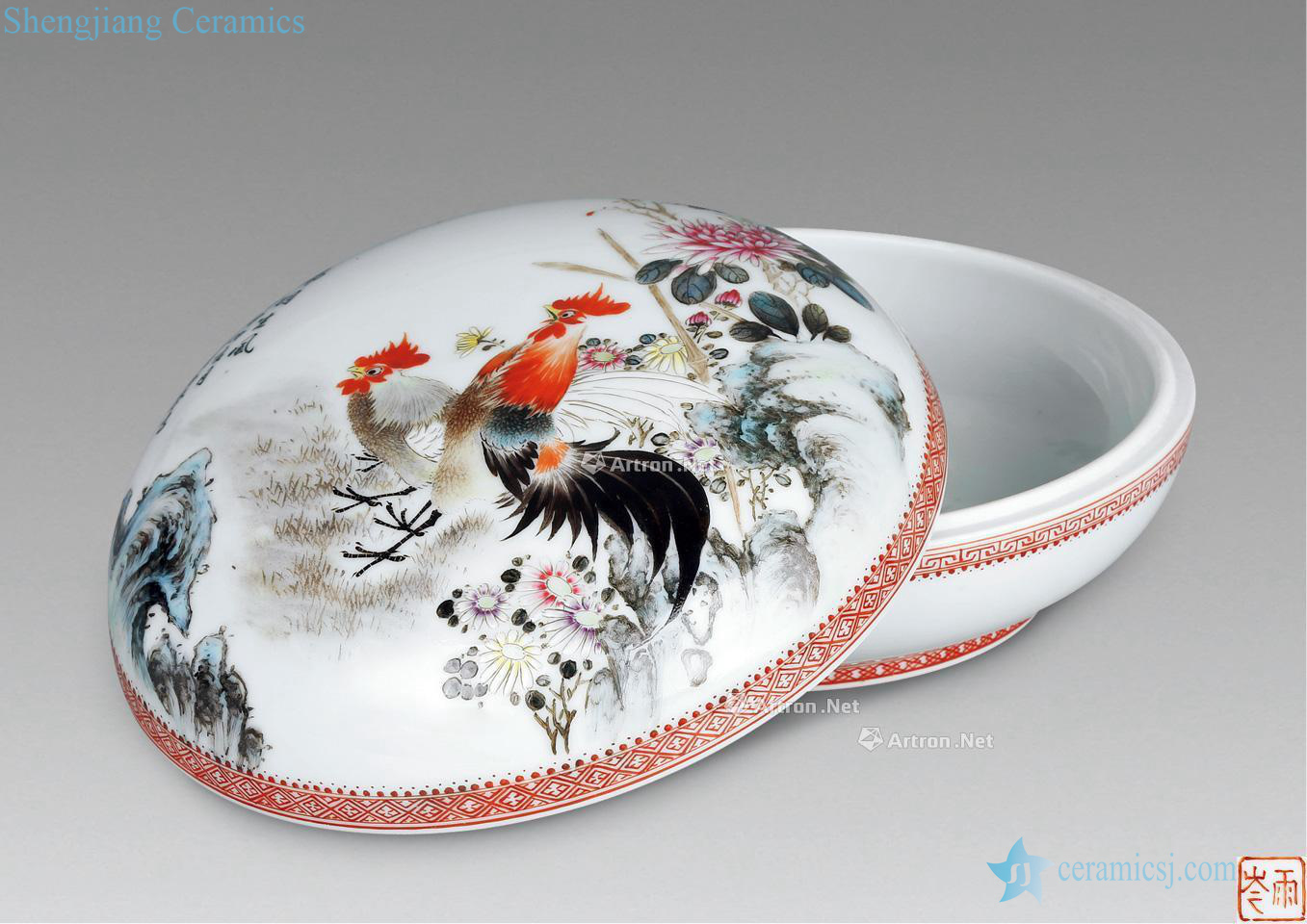 Meike cen pastel kam feather raw wind in late qing dynasty (a)