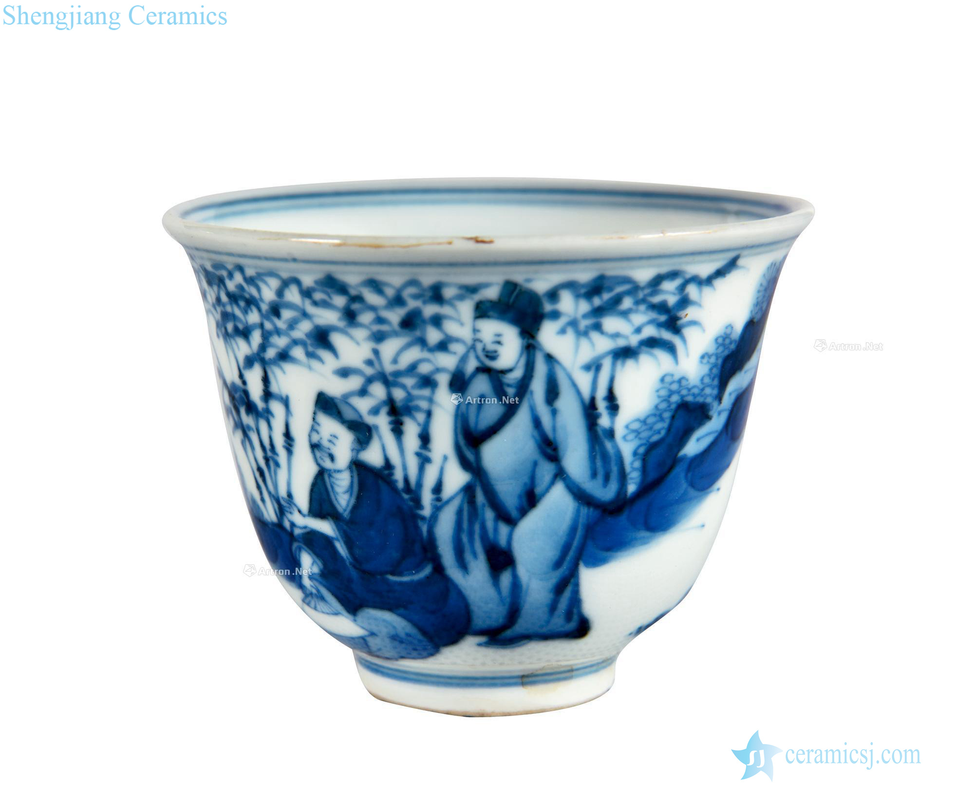 Qing dynasty blue-and-white Gao Shiwen cup