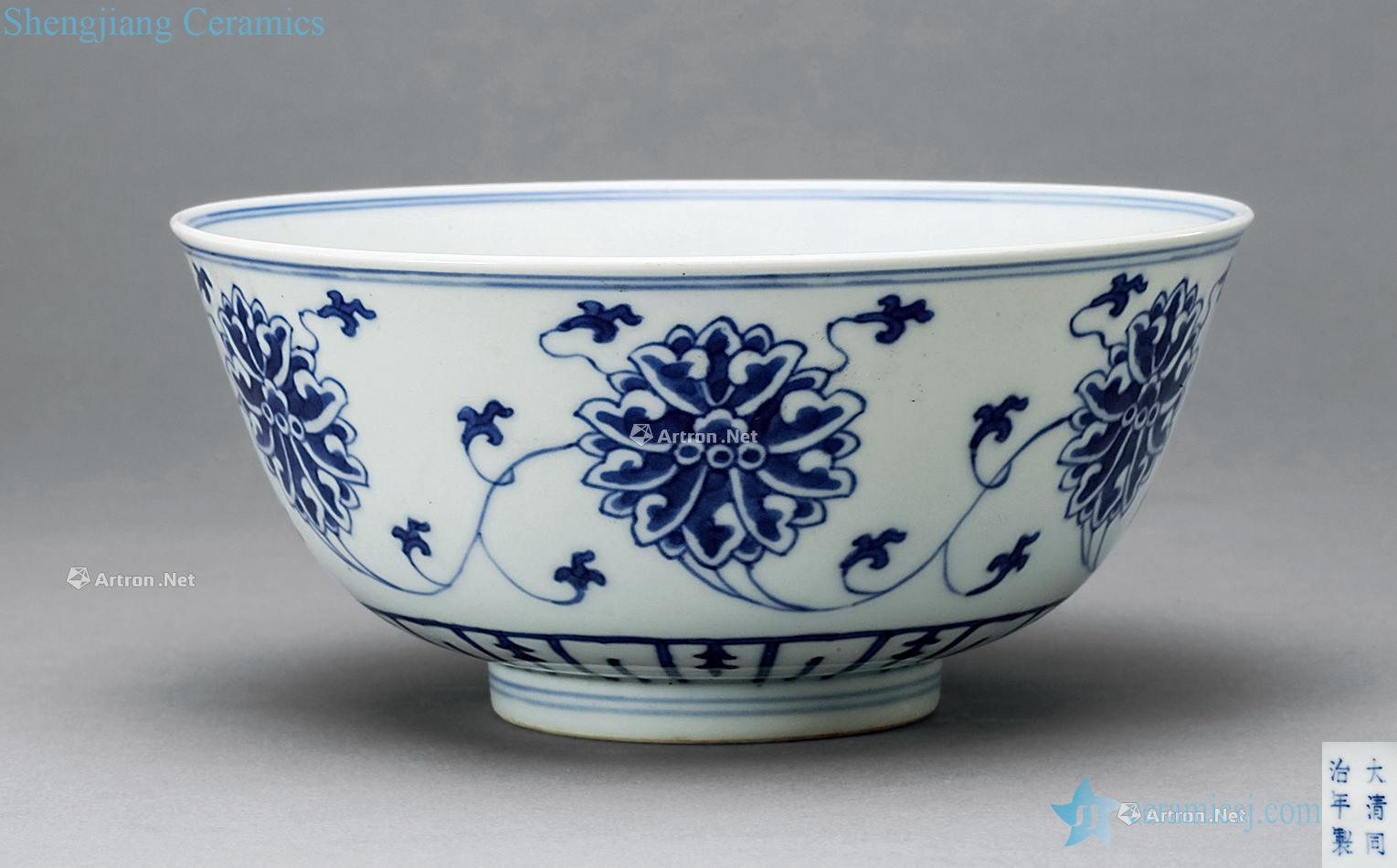 dajing Blue and white flower bowls bound branches