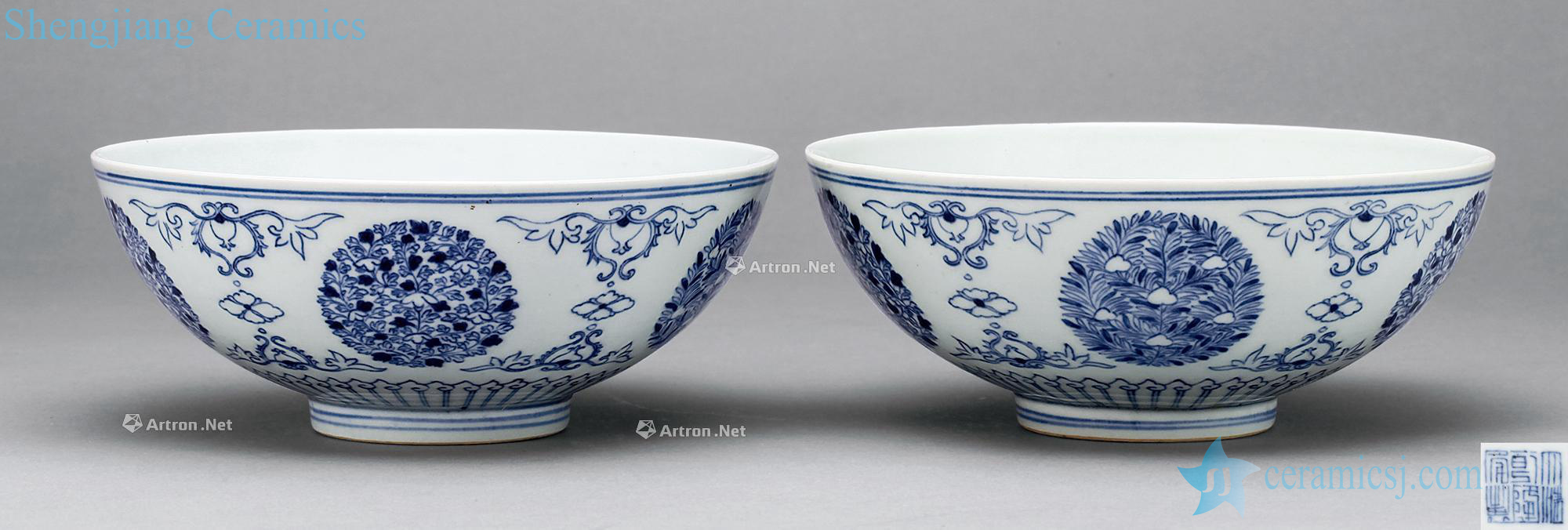 Blue and white light tracing qing qianlong sees bowl (2)