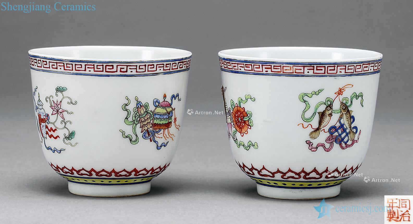 Dajing pastel eight auspicious cup (2)