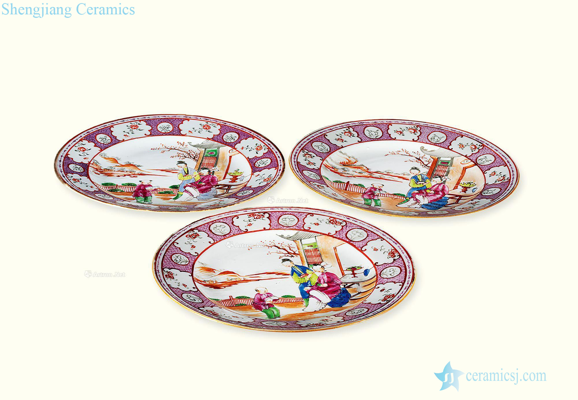 Qing qianlong pastel plate