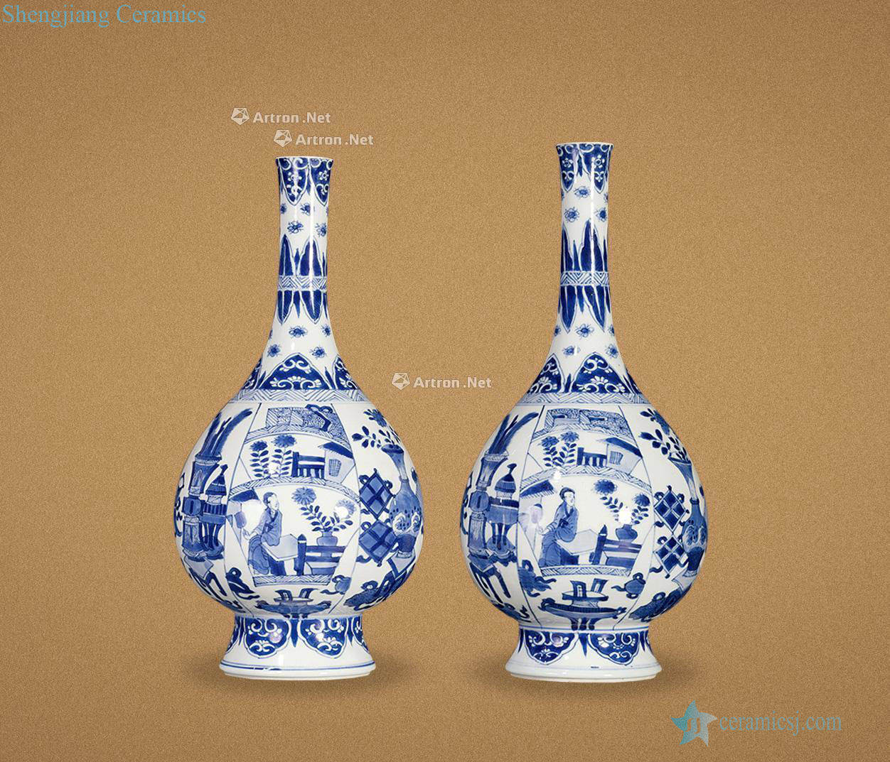 The qing emperor kangxi Blue and white antique hammer the bottle (a)
