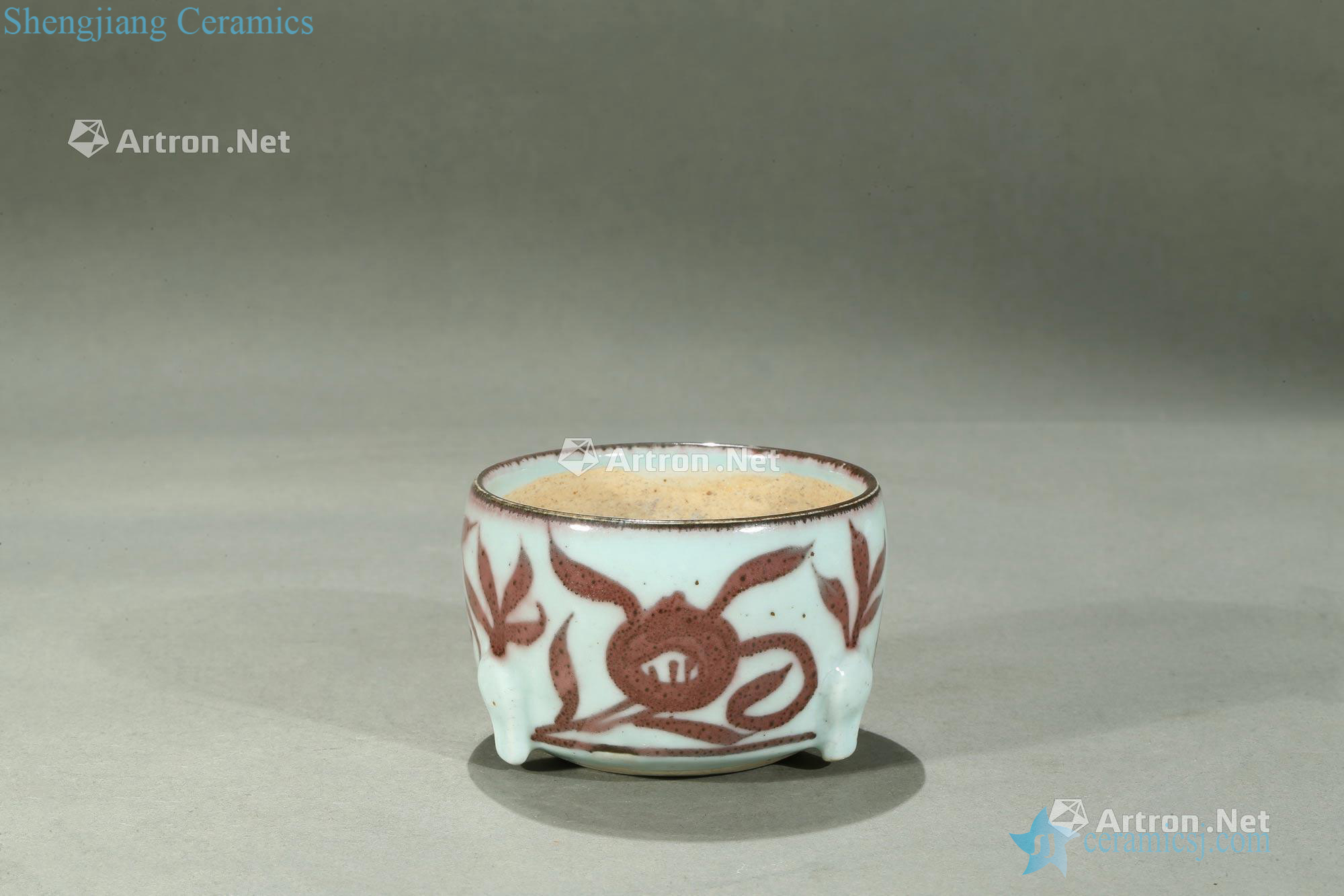 yuan Youligong flower tattoos three-legged bowl