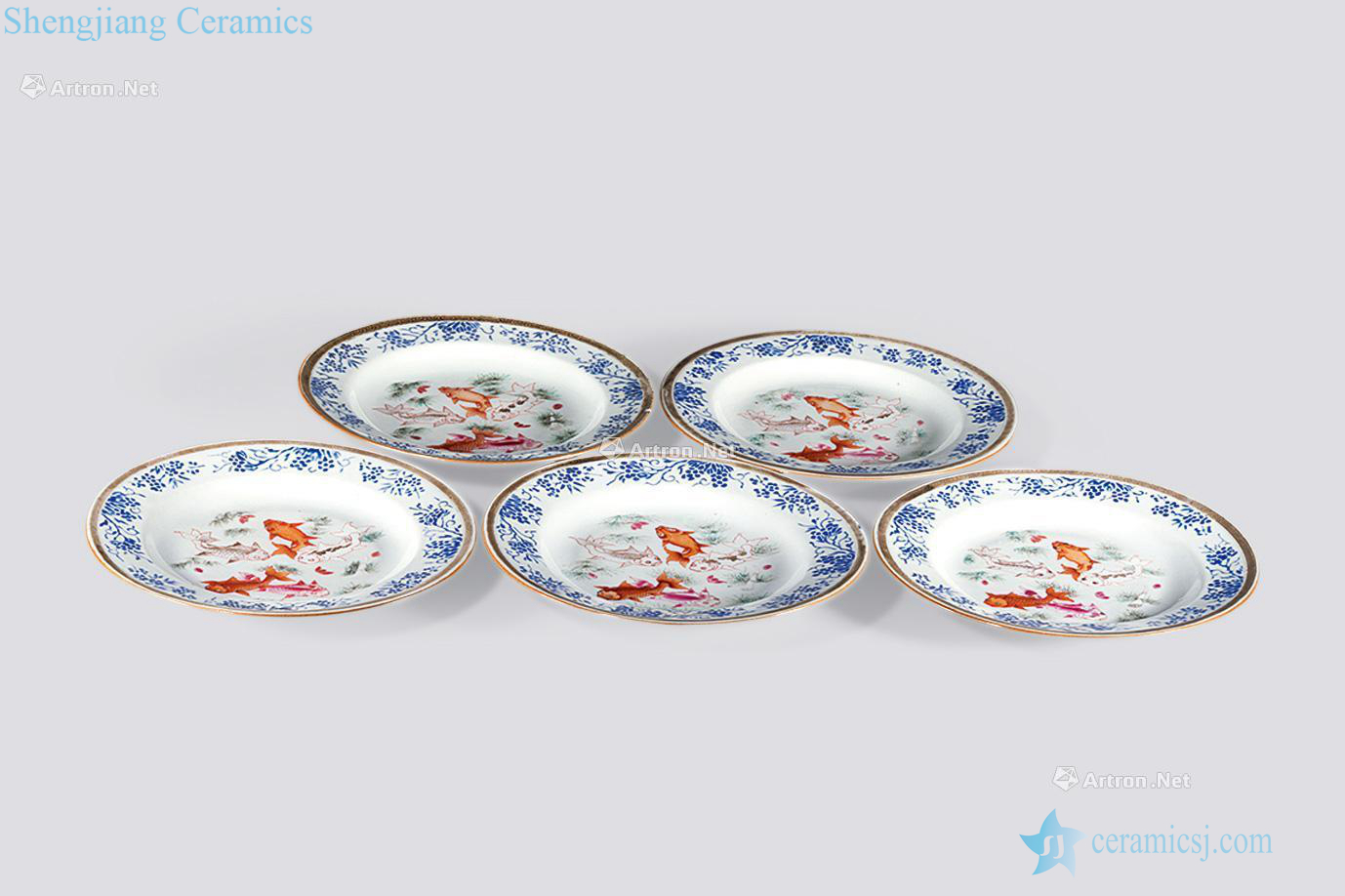 Qing qianlong pastel carp plate (five)
