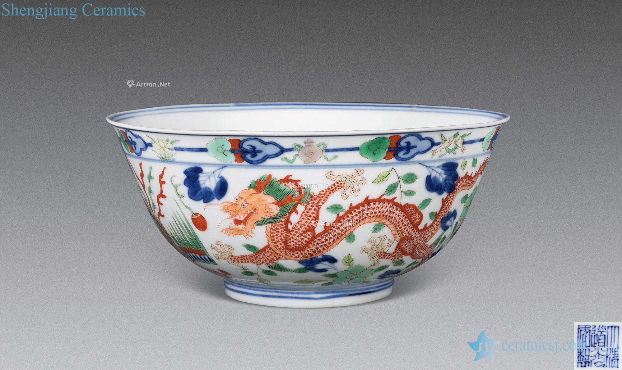 Qing daoguang Kiln multicoloured longfeng ChengXiang bowl