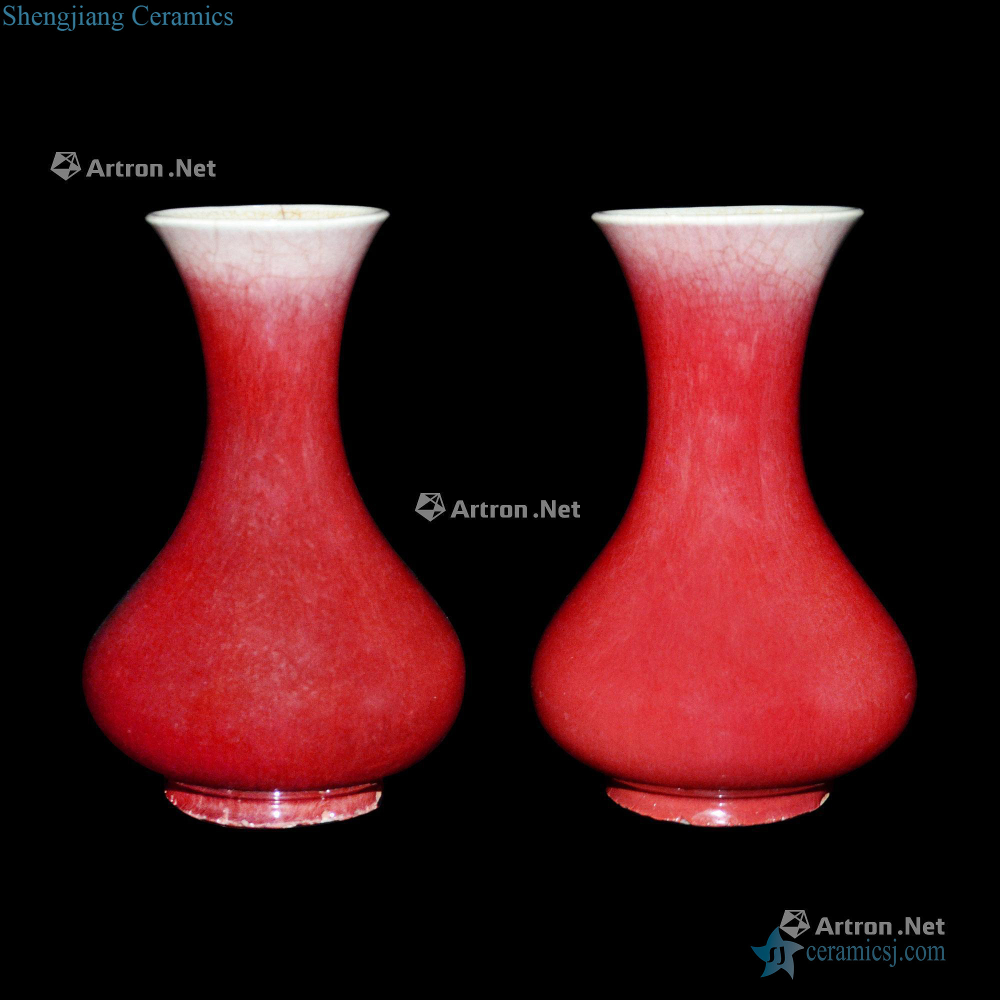Ming yongle ji red glaze left buccal bottle (a)