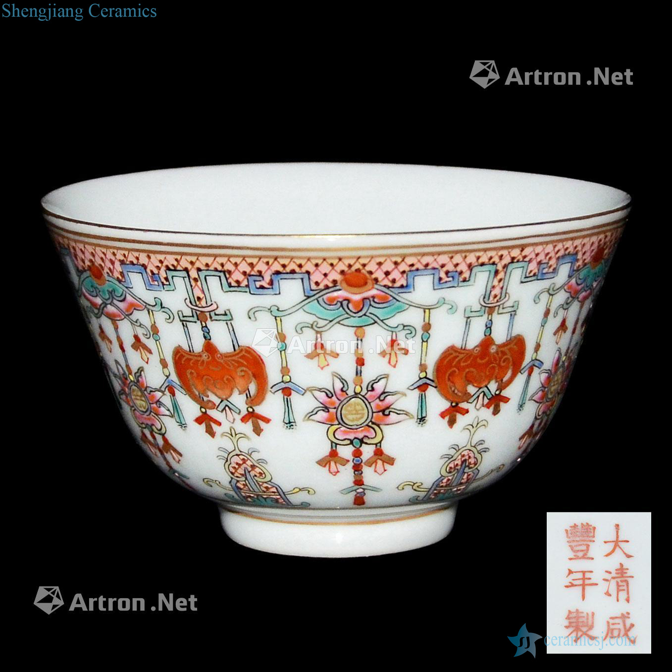 Qing xianfeng enamel paint suspension most treasure bowl