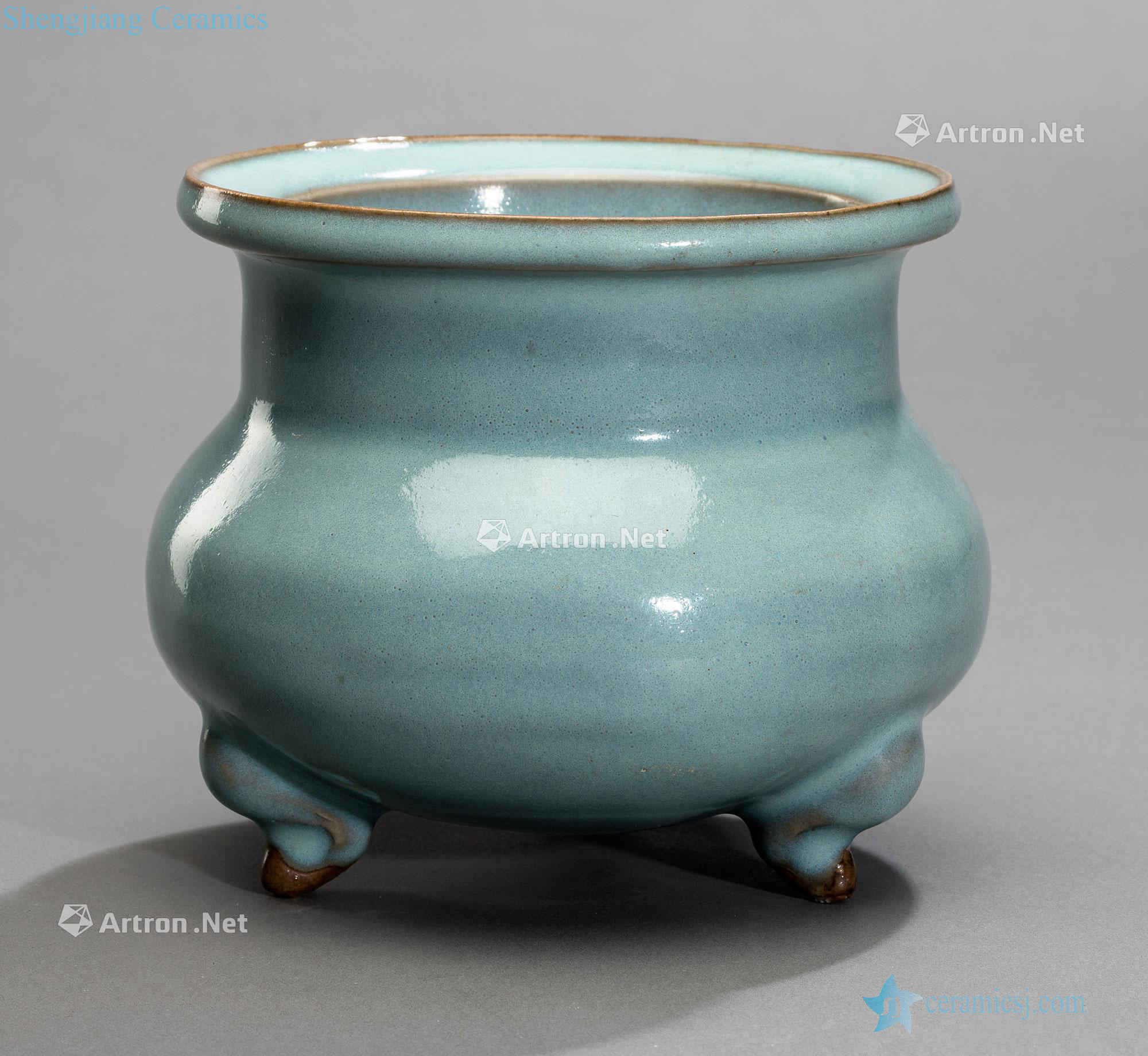 The yuan dynasty/fine blue purple glaze censer masterpieces in early Ming dynasty
