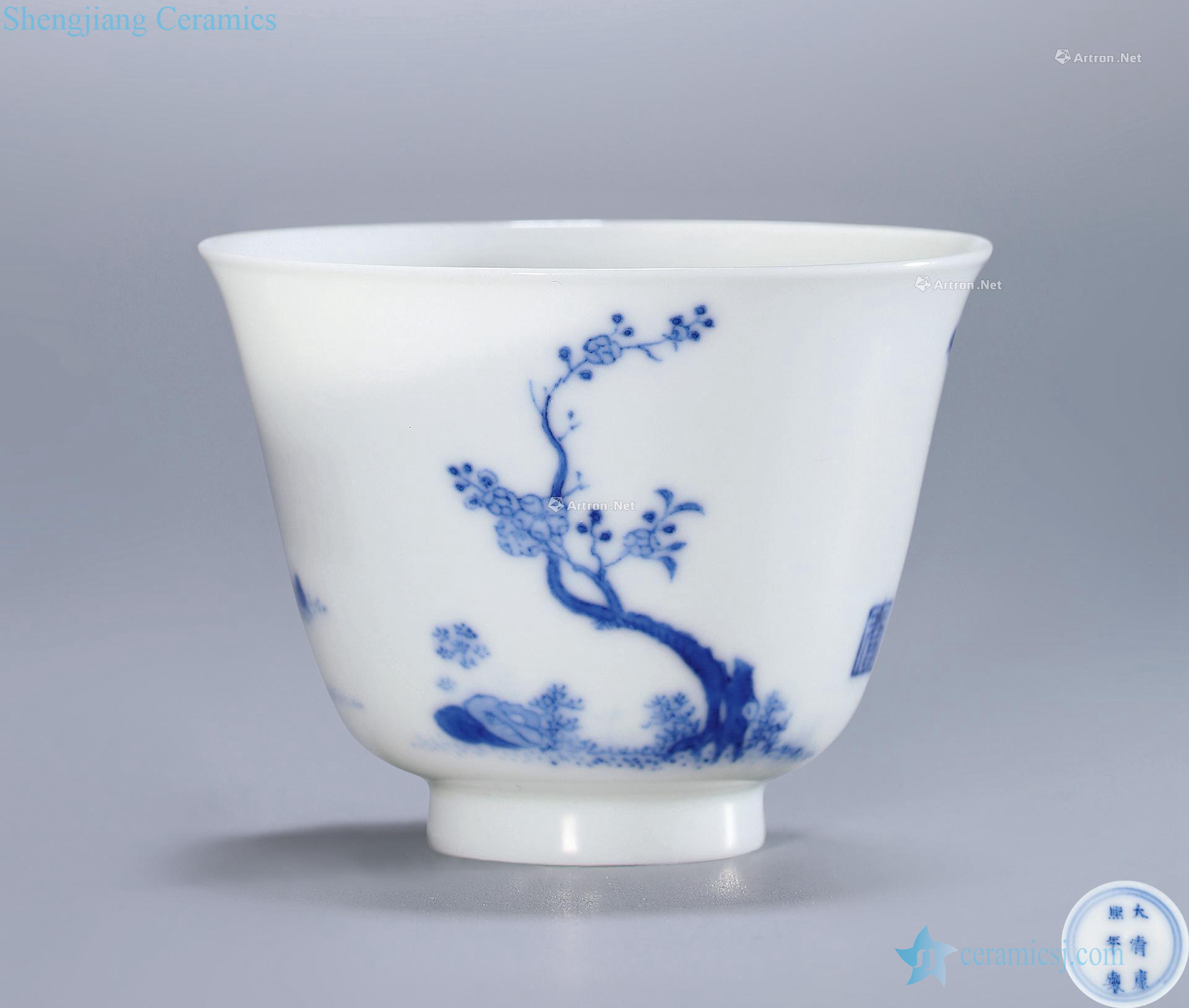 The qing emperor kangxi porcelain "February apricot blossom" god of cup