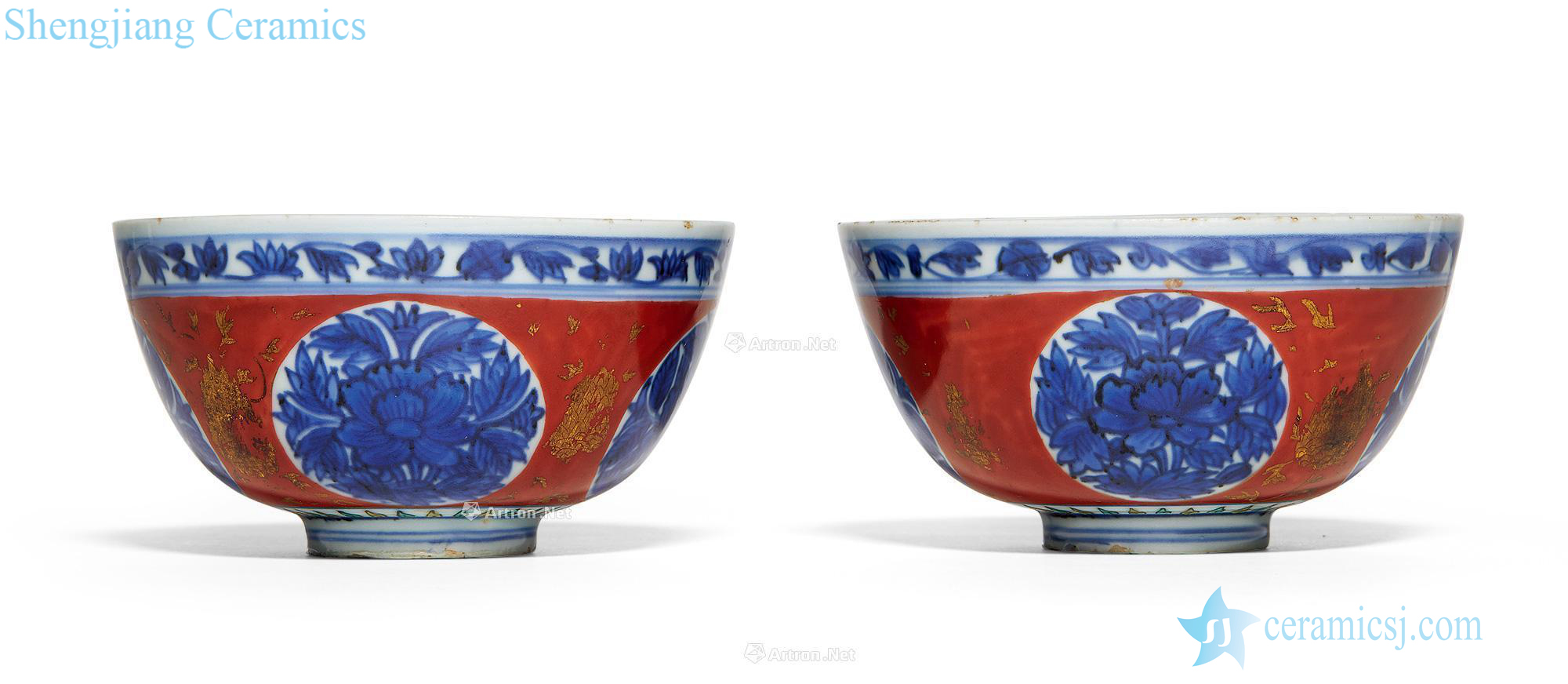 Ming jiajing Blue and white coral red flower bowl (a)