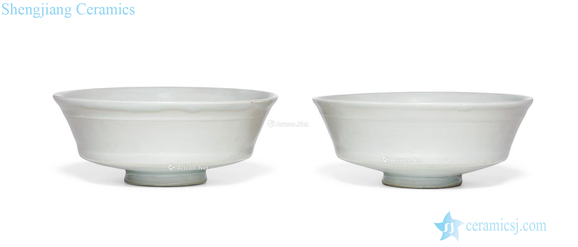 Yuan dynasty egg white glazed printing "fu pin" model of folding abdominal shallow bowl (a)