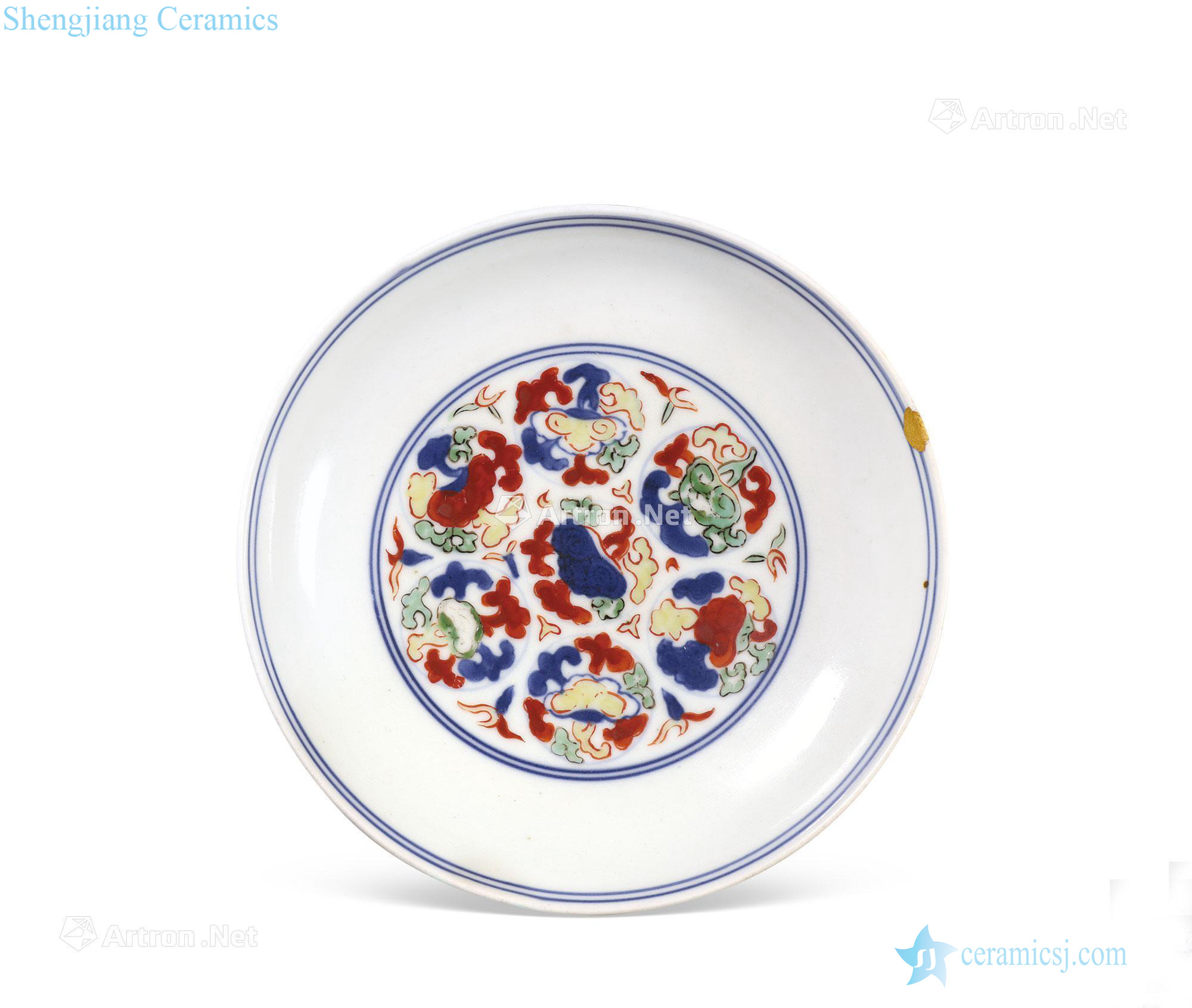 Ming jiajing Colorful branches in a small dish