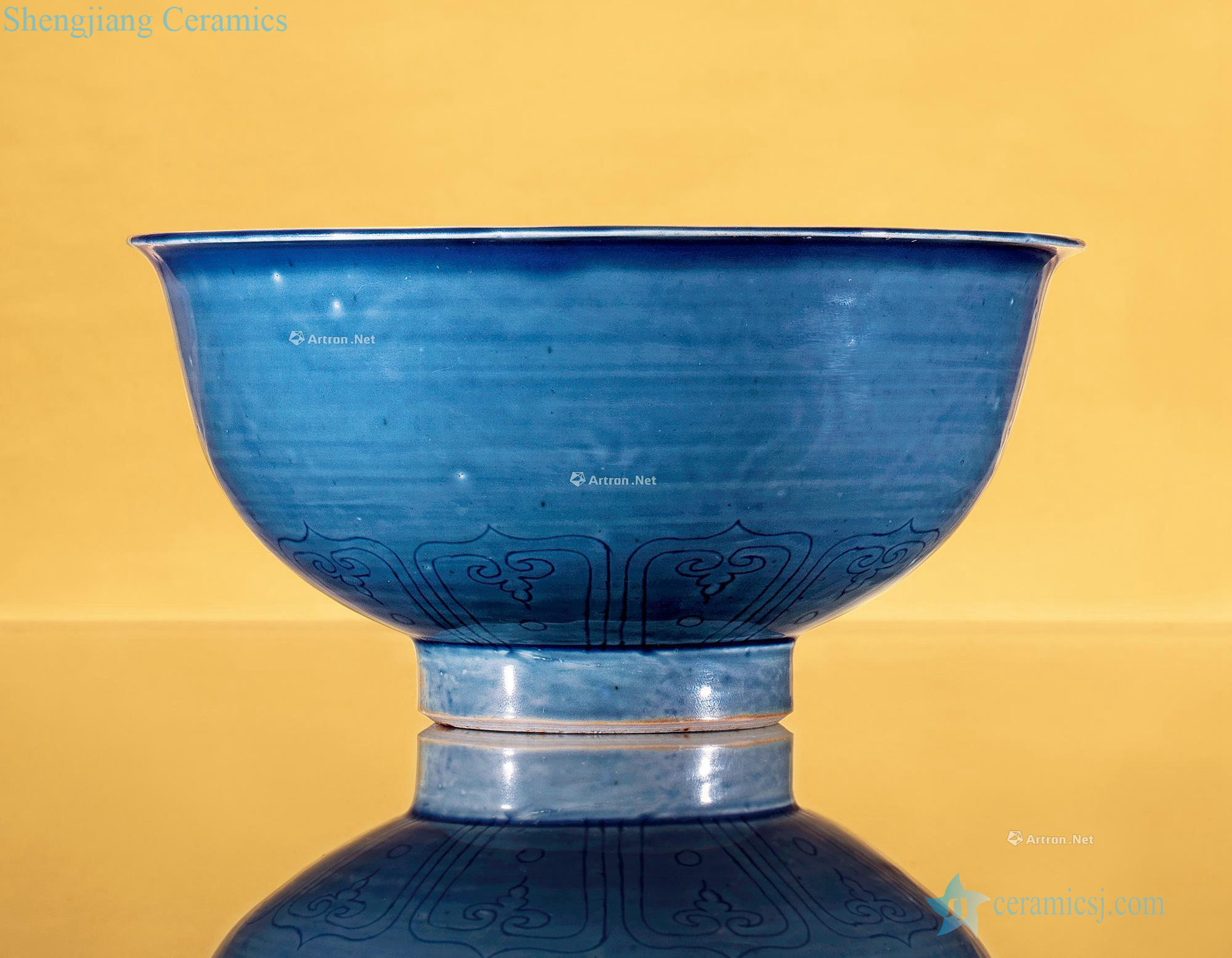 Ming hongwu The blue glaze stamps YunLongWen bowl