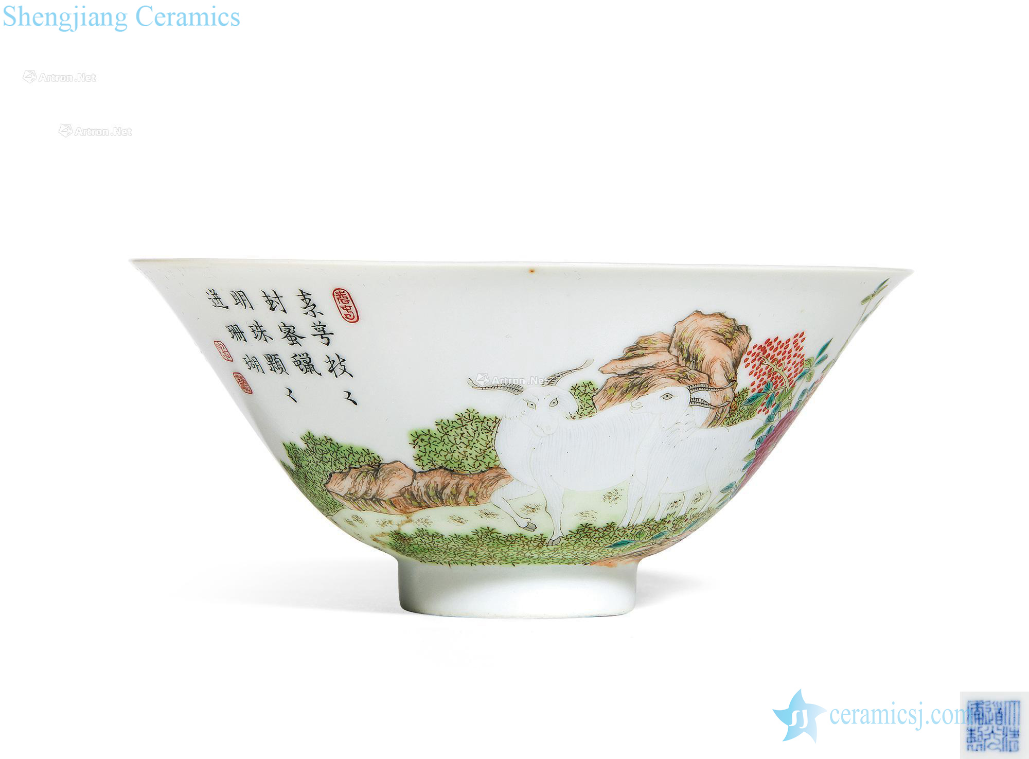 Clear light pastel three Yang kaitai hat to bowl