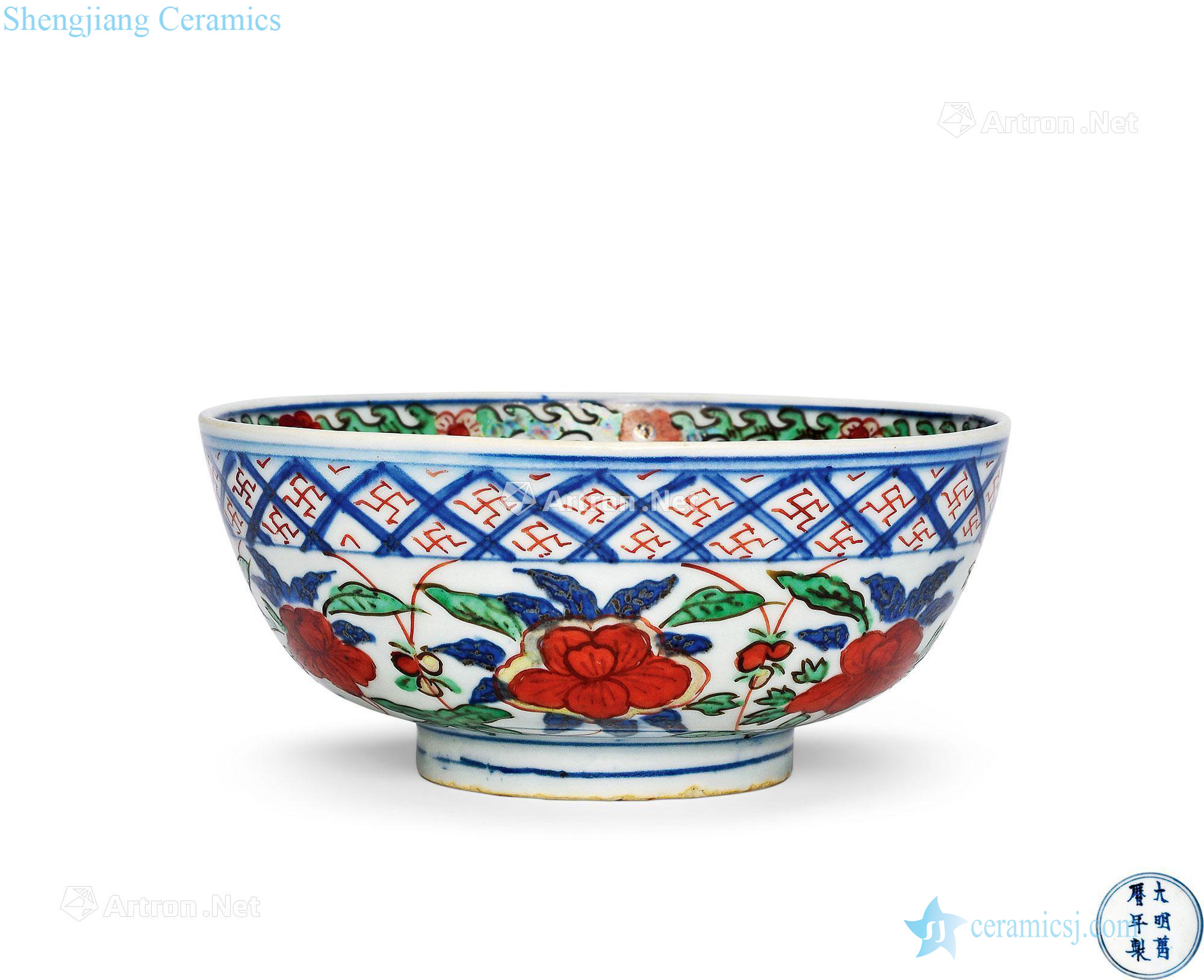Ming wanli Blue and white color okra green-splashed bowls