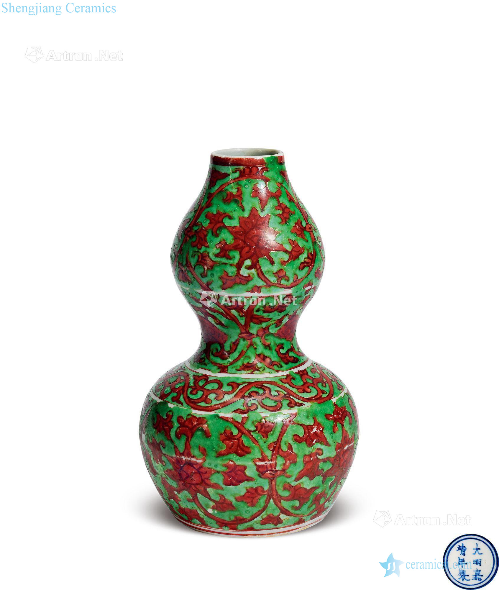 Ming jiajing green vitriol red bottle gourd