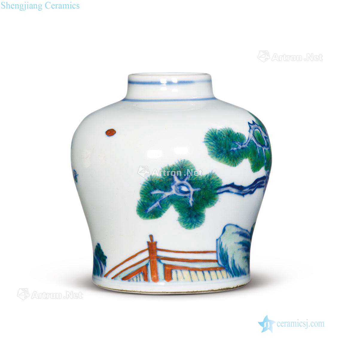Qing yongzheng Bucket color shochiku mei "day" cans