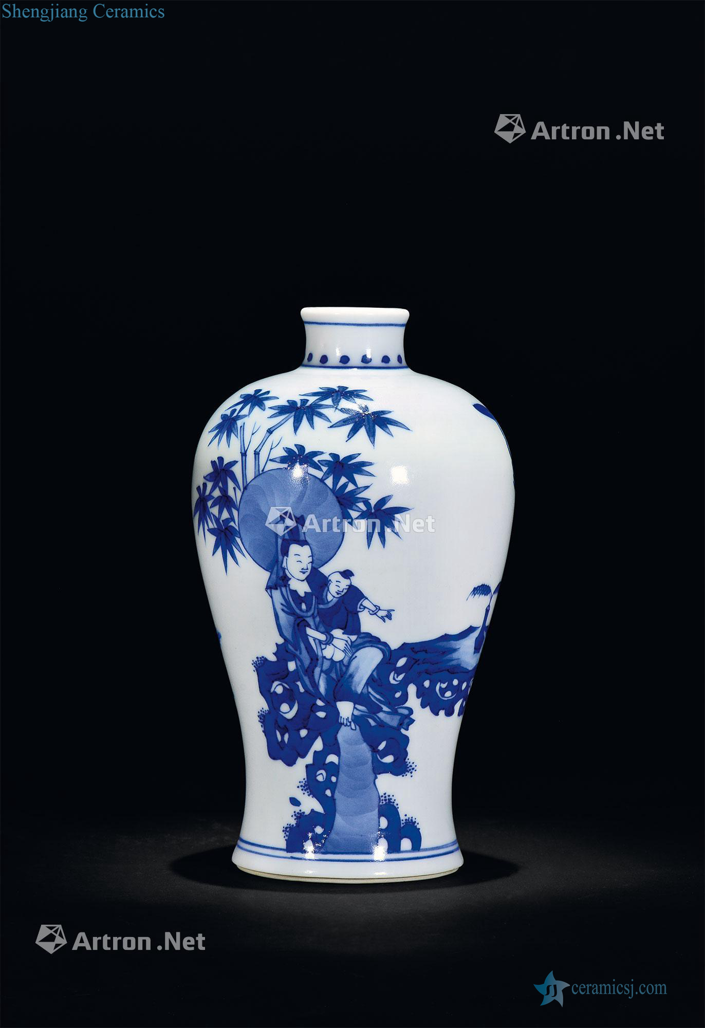The qing emperor kangxi porcelain "SongZi guanyin" mei bottle