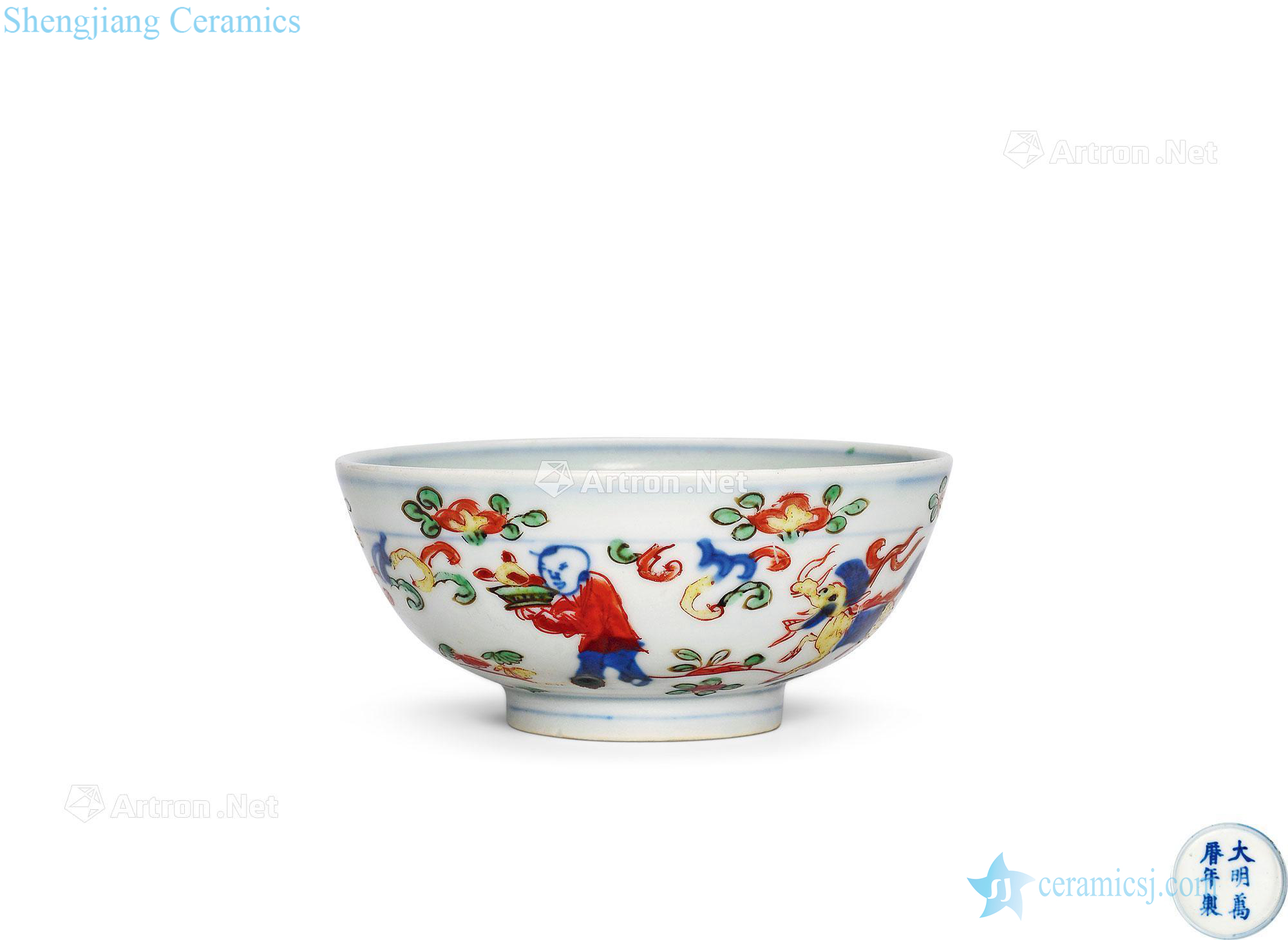 Ming wanli Colorful YingXiWen small bowl
