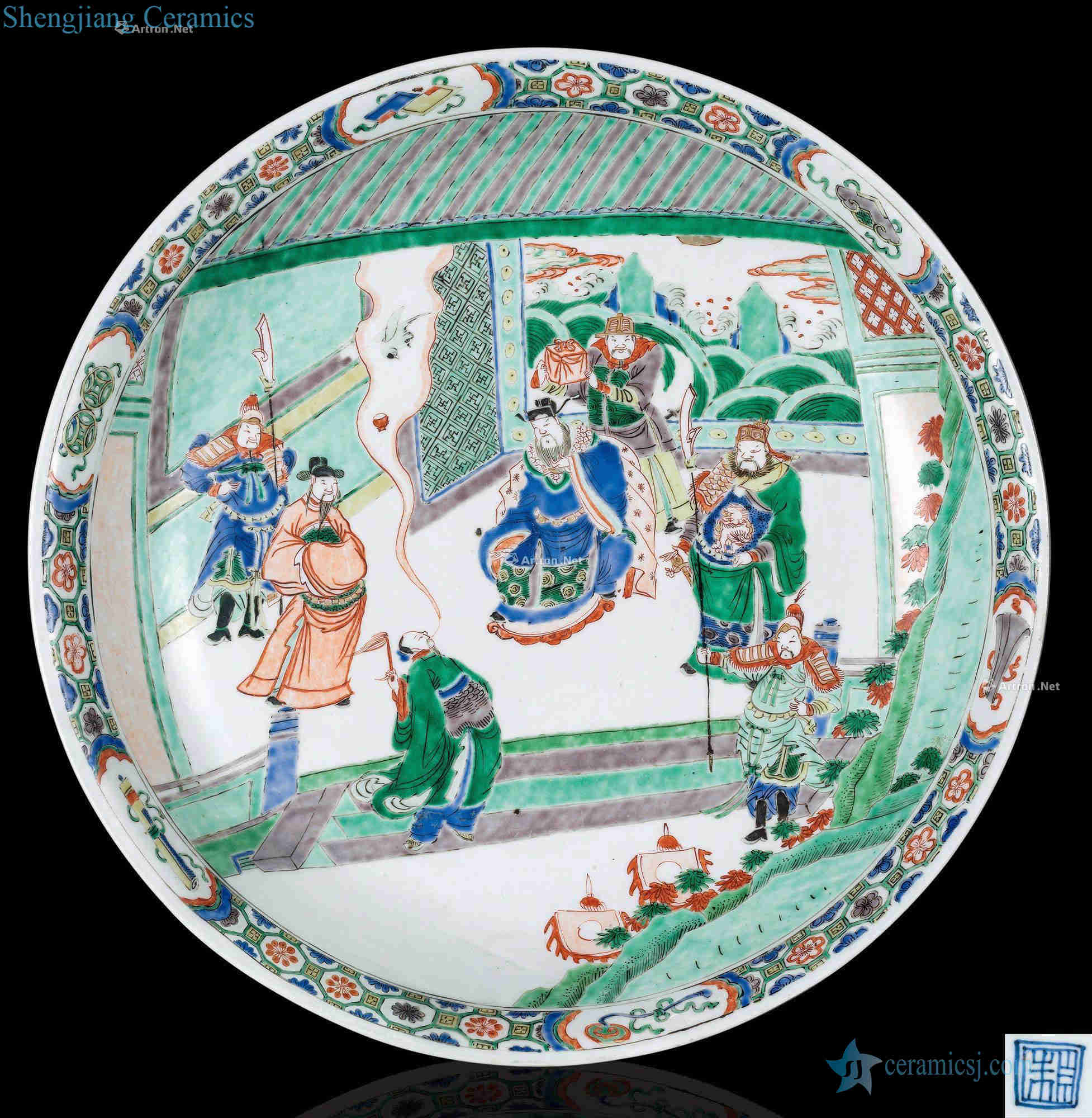 The qing emperor kangxi colorful stories of medallion figure