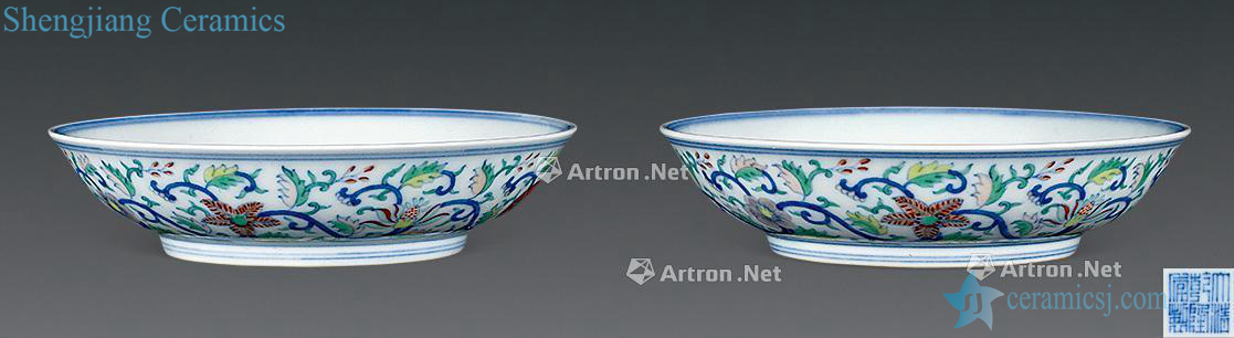 Qing qianlong bucket color the four seasons flower plate (a)