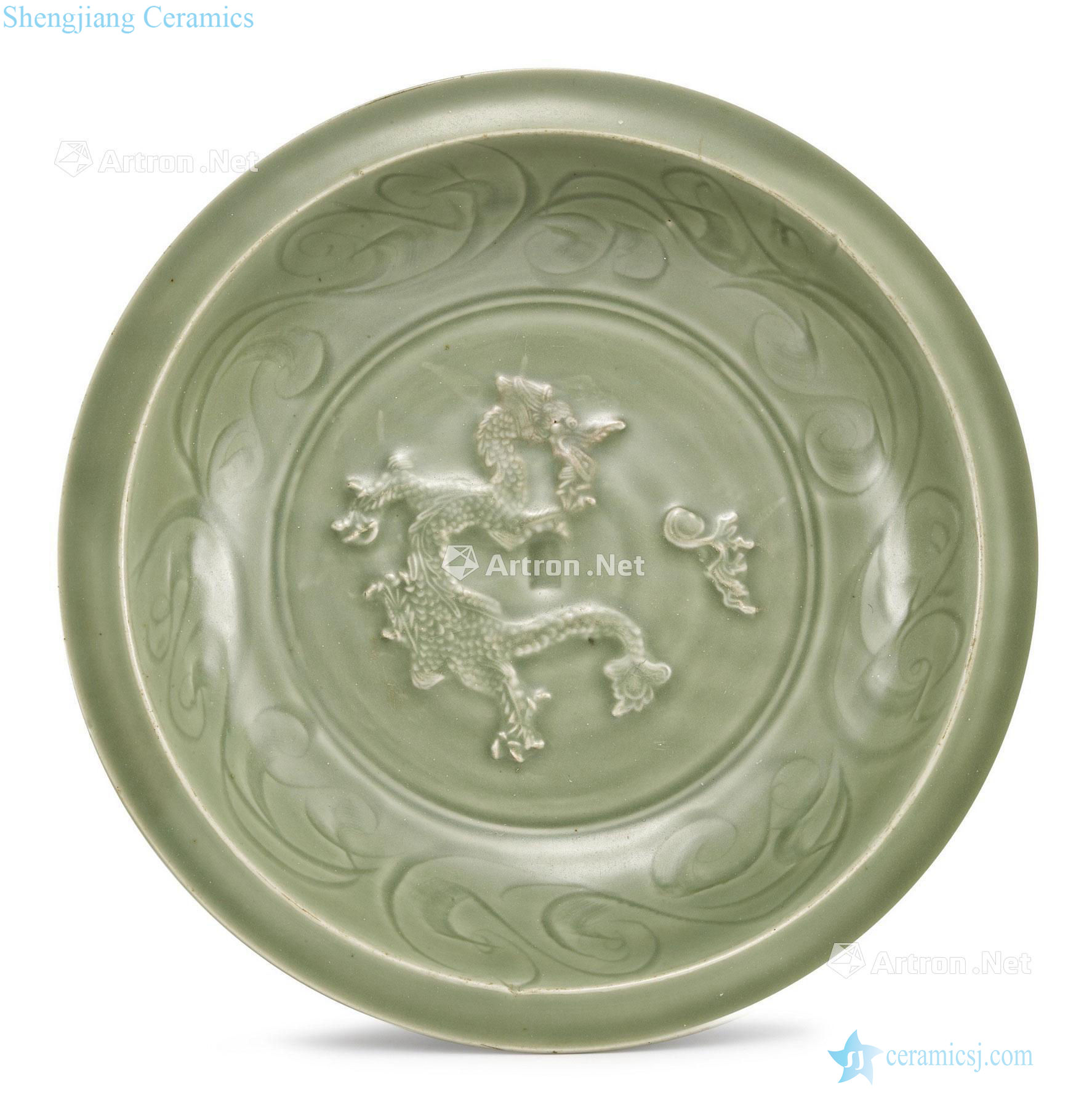 yuan Longquan green glaze paste dragon grain market