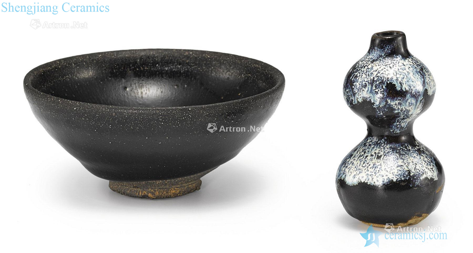 Tang black glaze blue spot gourd and song to build kilns black glaze 盌