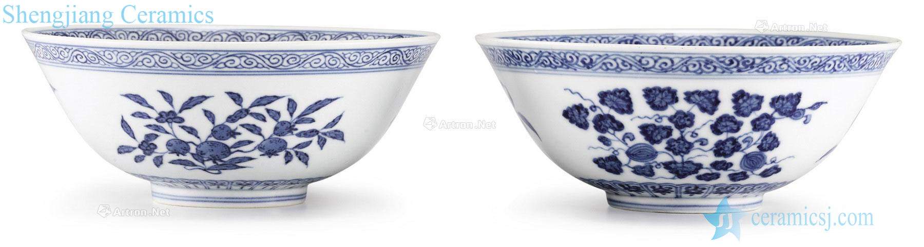 Qing daoguang Blue and white sanduo grain 盌 (a)